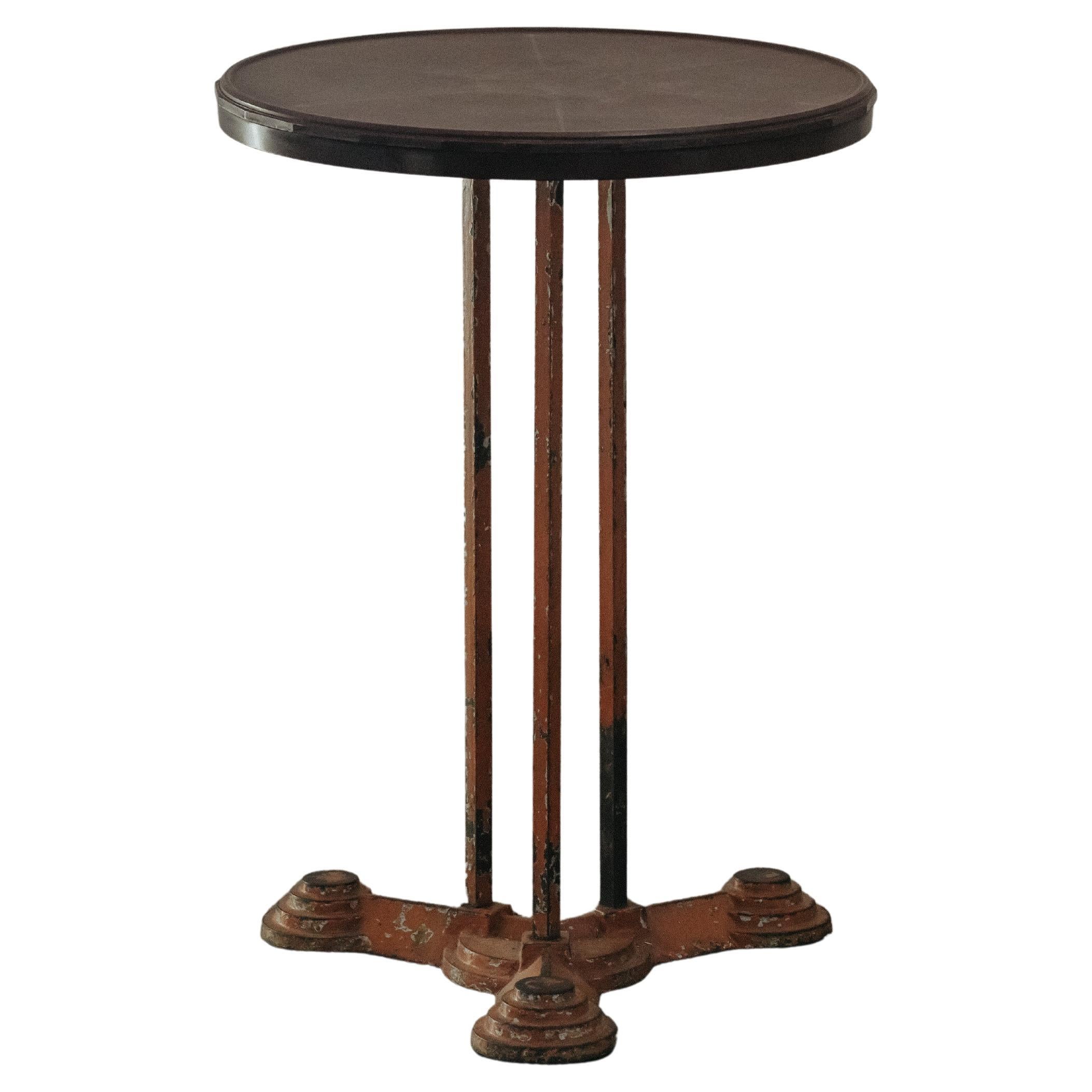 Rare Vintage Bakelite and Metal Bistro Table From France, Circa 1950