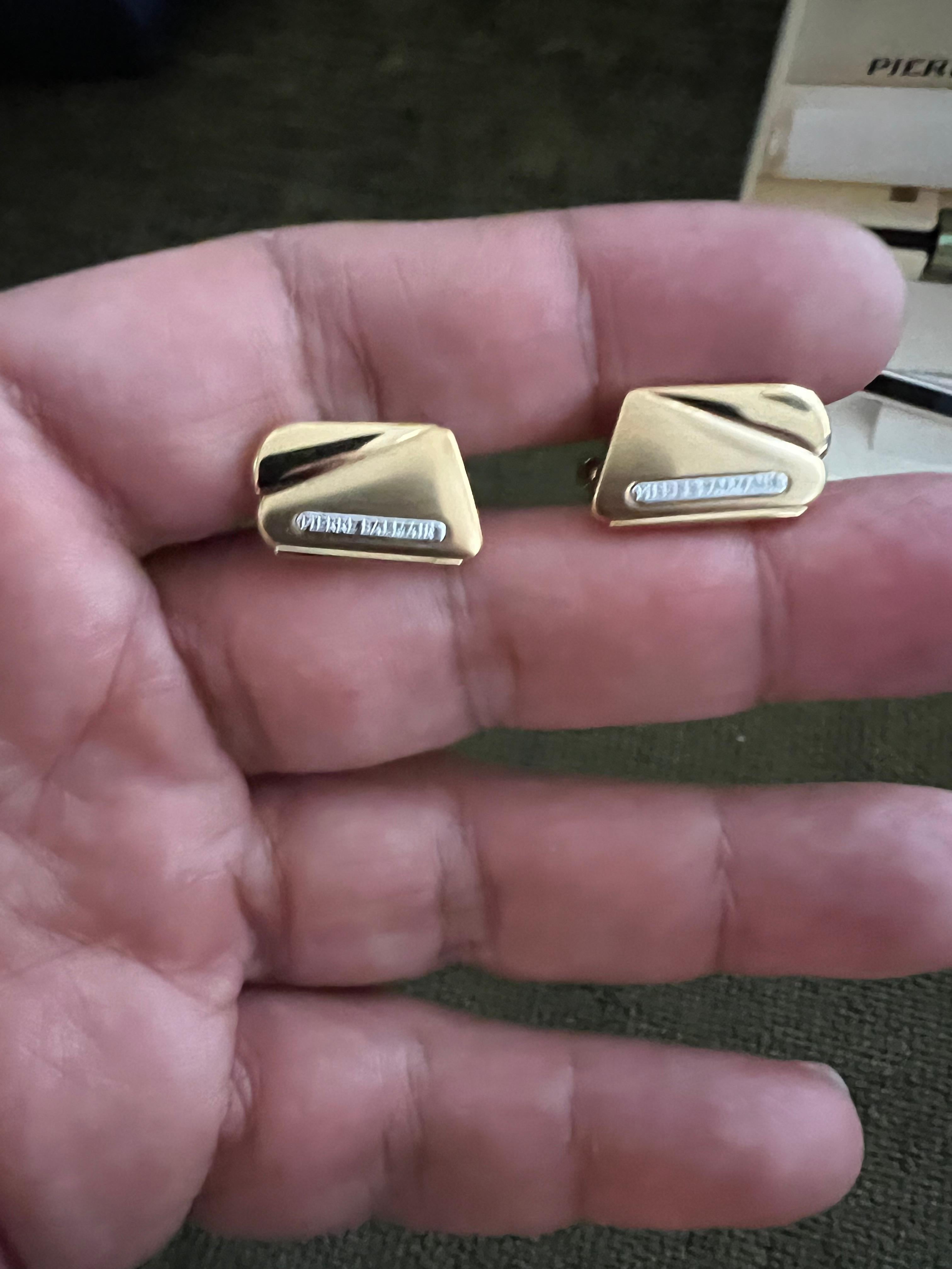 Rare Vintage Balmain 1980s Cufflinks & Tie Bar In Original Case Circa 1980 en vente 6