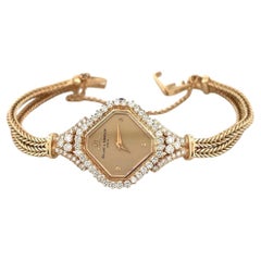 Rare Vintage Baume & Mercier Ladies 14K Yellow Gold 1.50CTW Diamond Quartz Watch