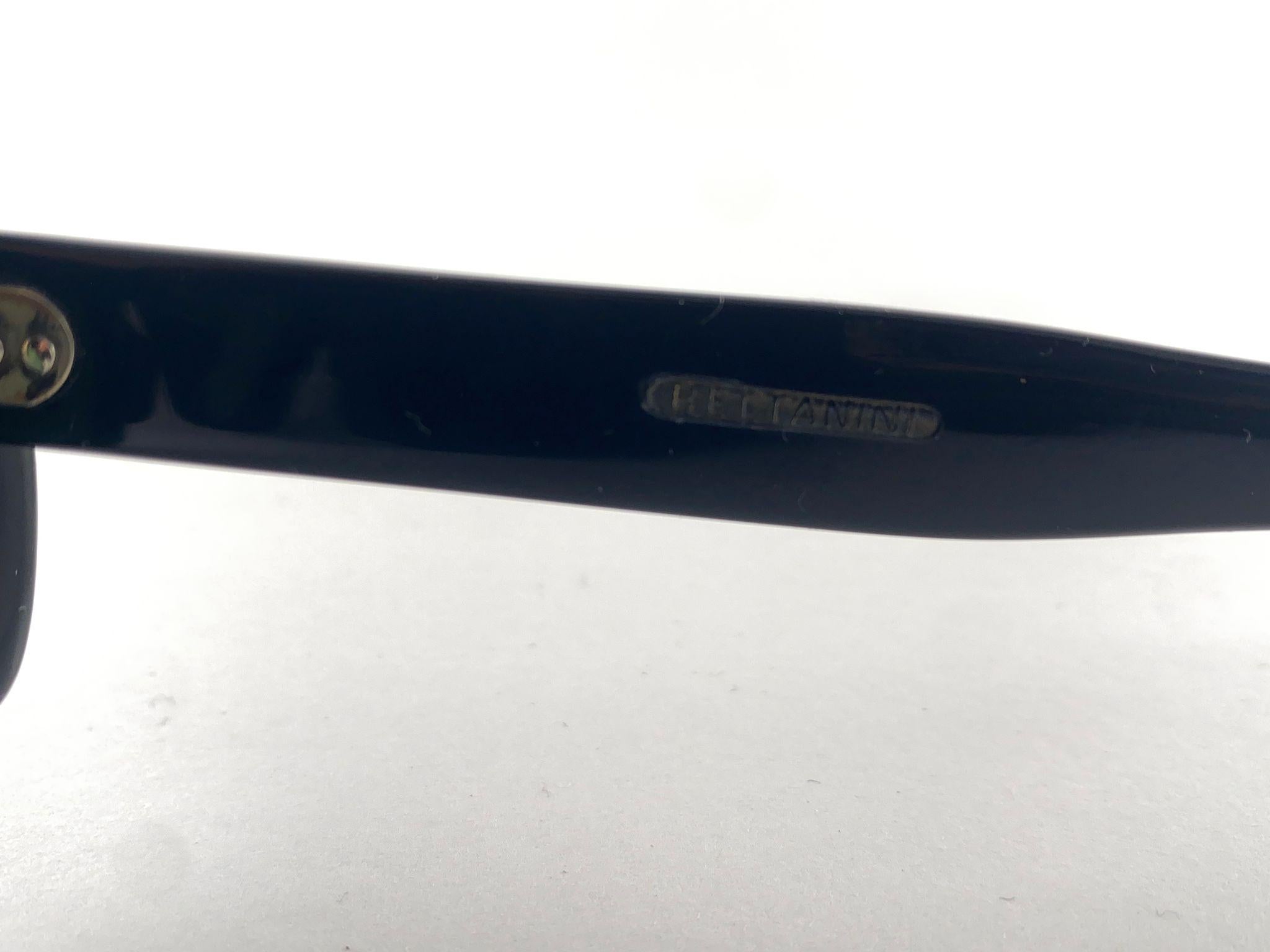Rare Vintage Bettanini Black Oversized Sunglasses 1970's en vente 1