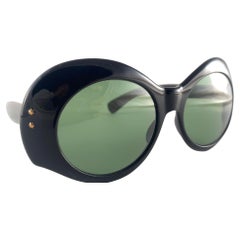 Rare Vintage Bettanini Black Oversized 1970'S Sunglasses