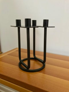 Seltener Vintage-Kerzenständer aus schwarzem Eisen von Van Keppel, Mid-Century