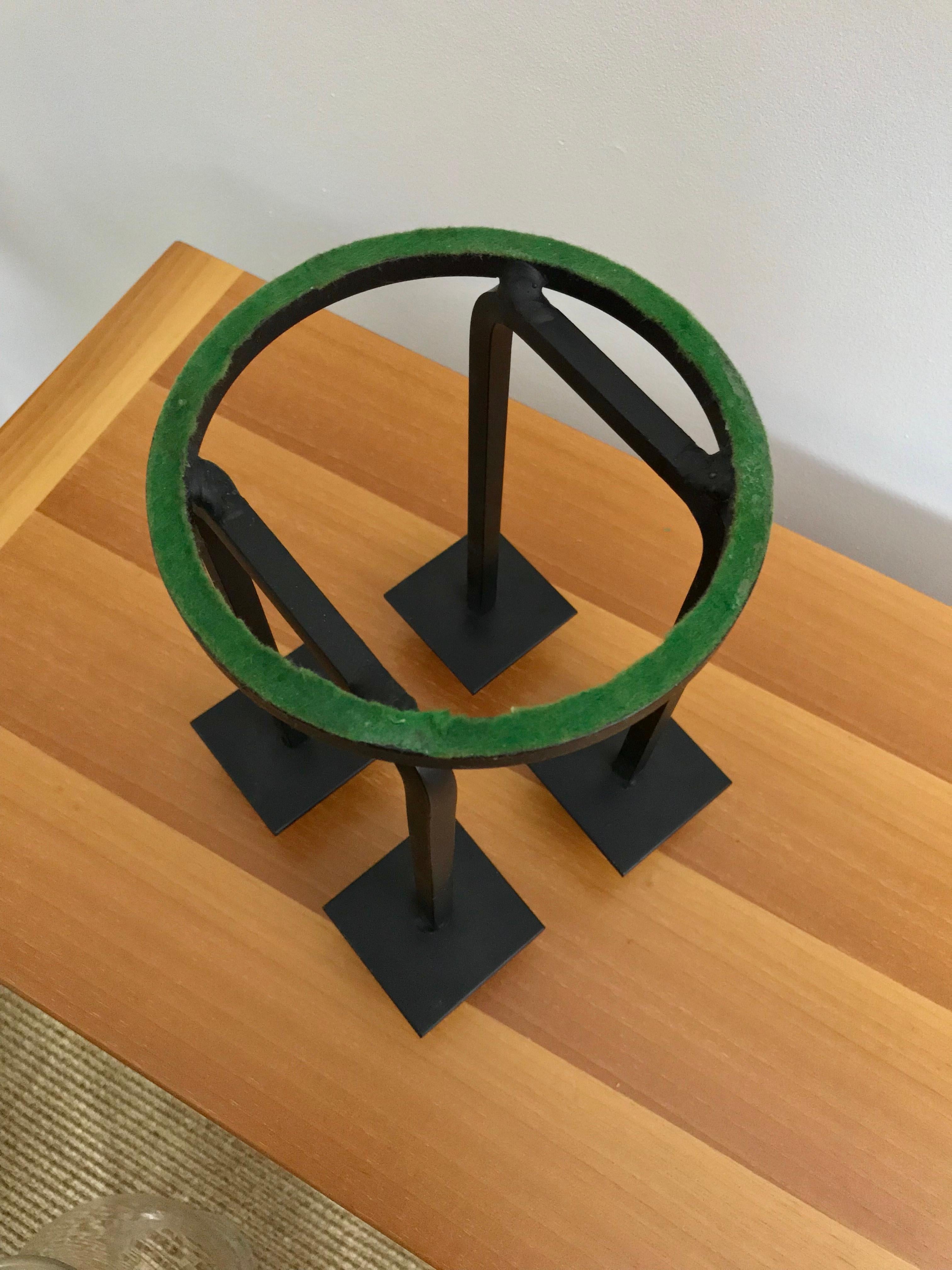 Rare Vintage Black Iron Midcentury Candlestick by Van Keppel Green For Sale 2