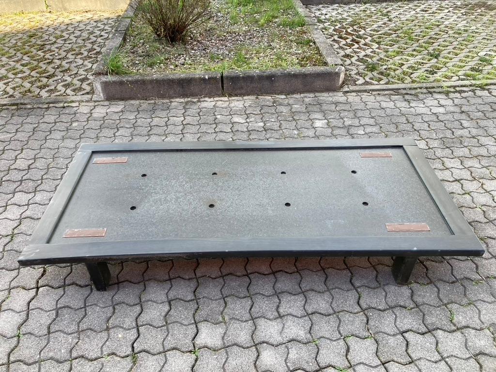 RARE Vintage Black Leather Daybed Strässle International 70er Sofa For Sale 5