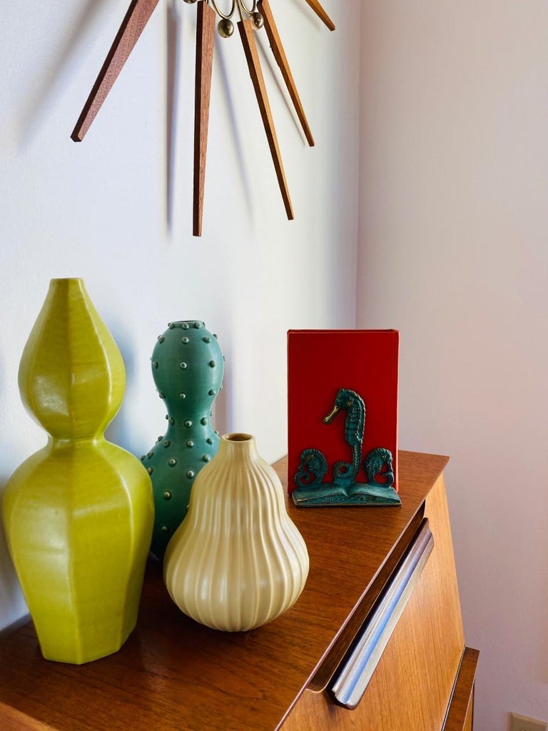 Rare Vintage Brass Seahorse Bookends by Virginia Metalcrafters at