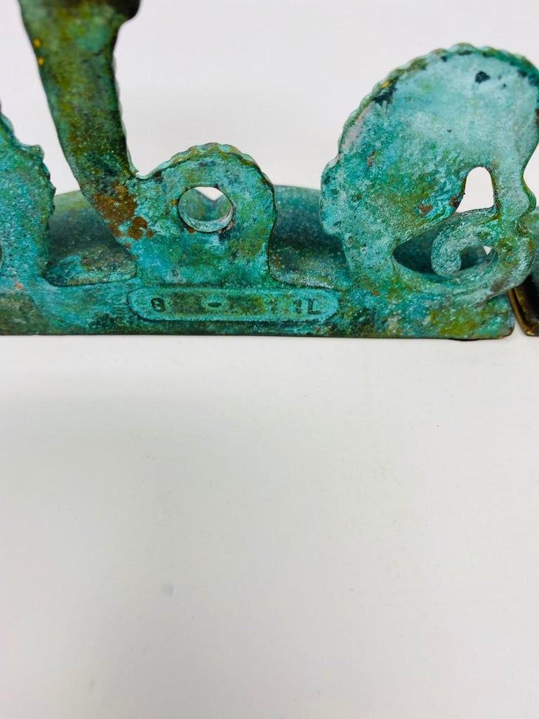 Rare Vintage Brass Seahorse Bookends by Virginia Metalcrafters at