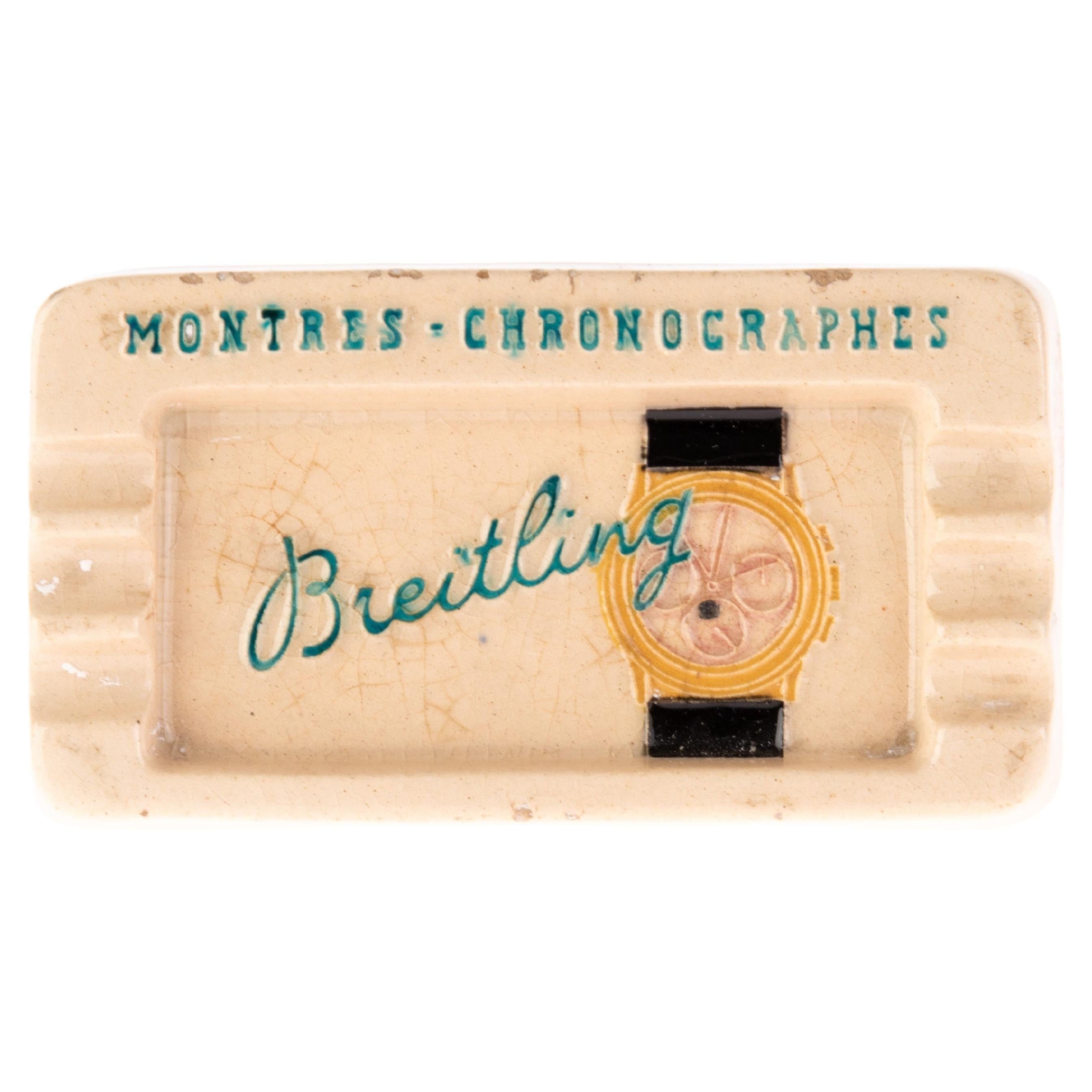 Rare Vintage Breitling Enamelled Ceramic Watch Ashtray