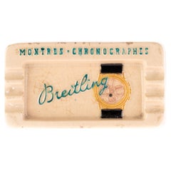 Rare cendrier vintage Breitling en céramique émaillée