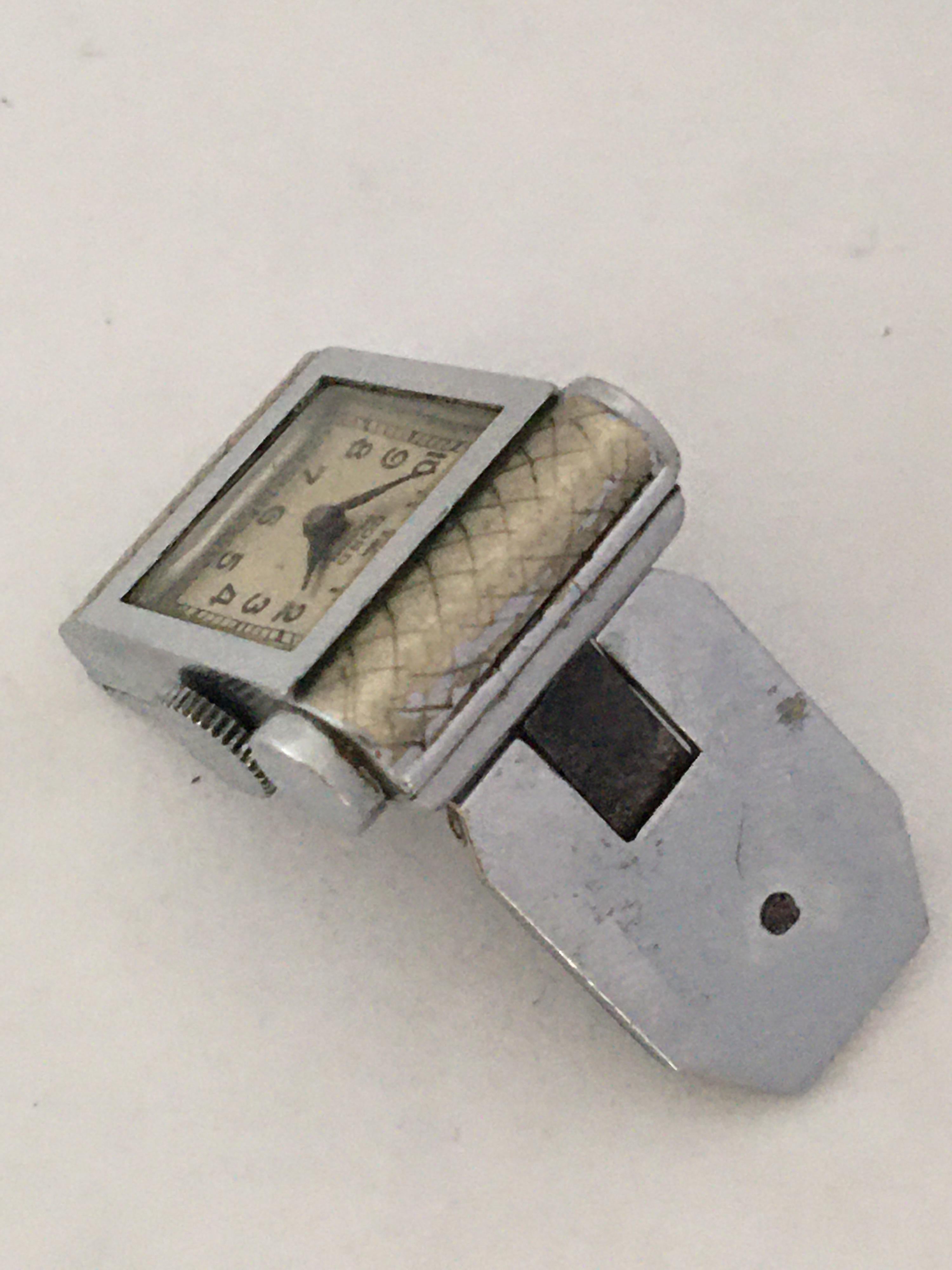Rare Vintage Brooch / Cufflinks Mechanical Watch For Sale 7