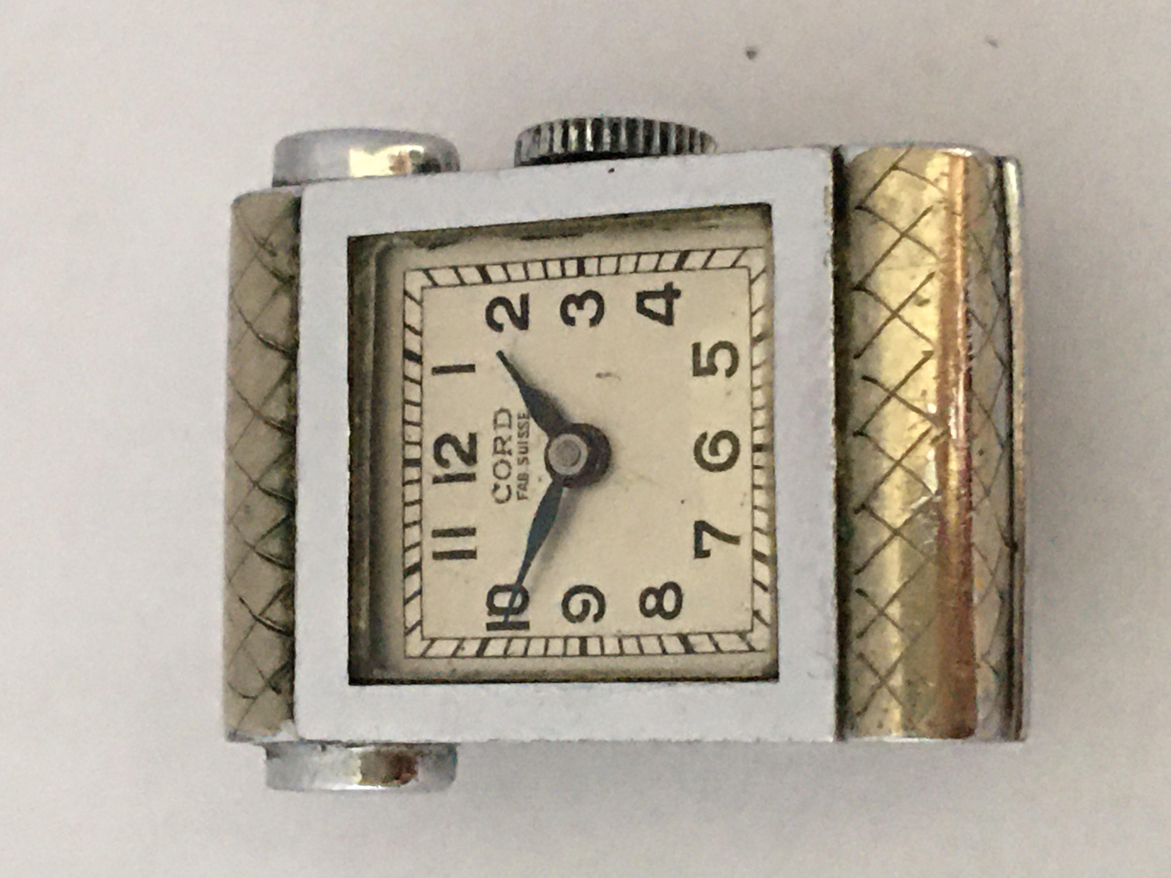 Rare Vintage Brooch / Cufflinks Mechanical Watch For Sale 2