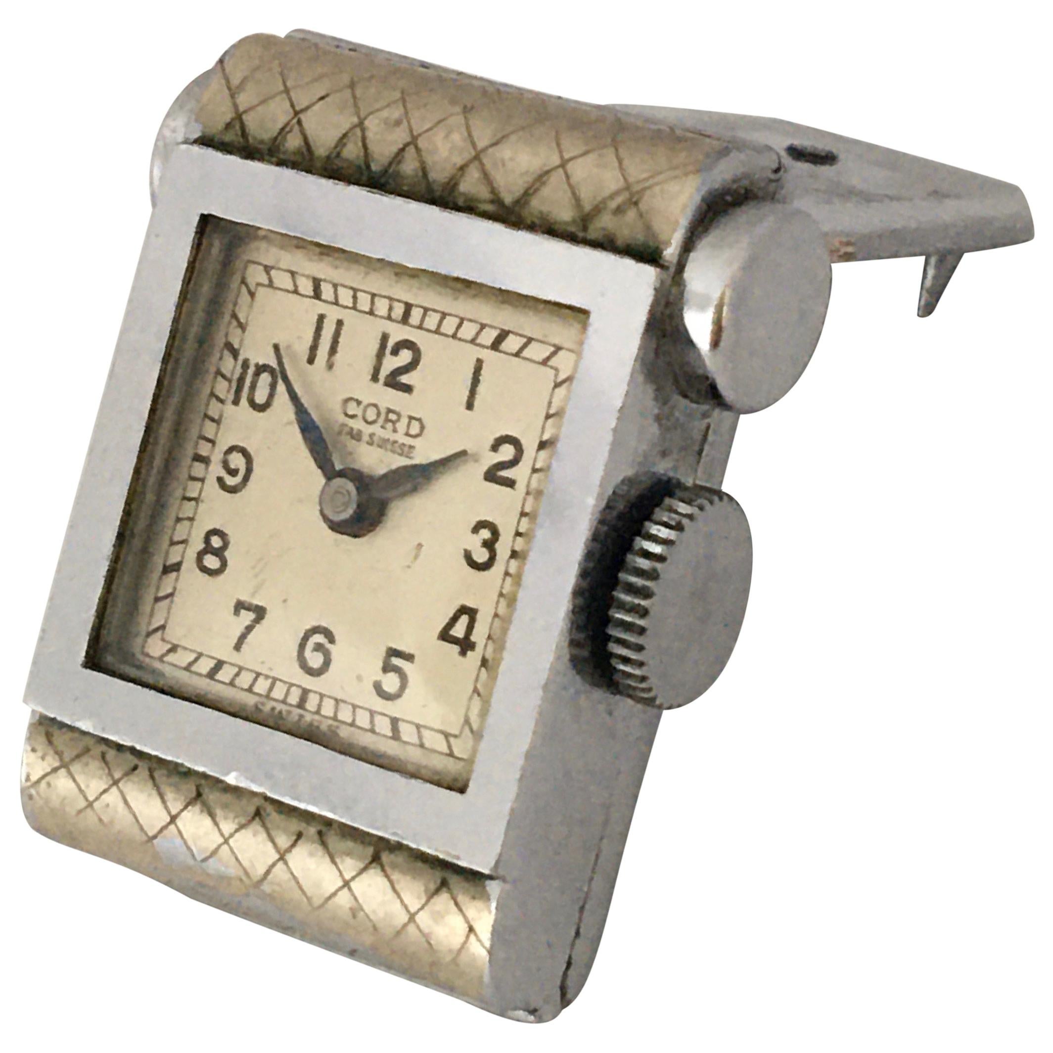 Rare Vintage Brooch / Cufflinks Mechanical Watch For Sale