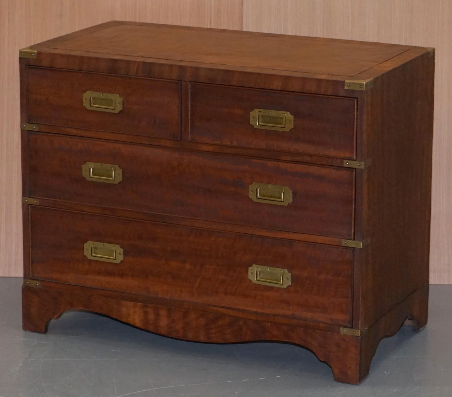 brown leather chest of drawers