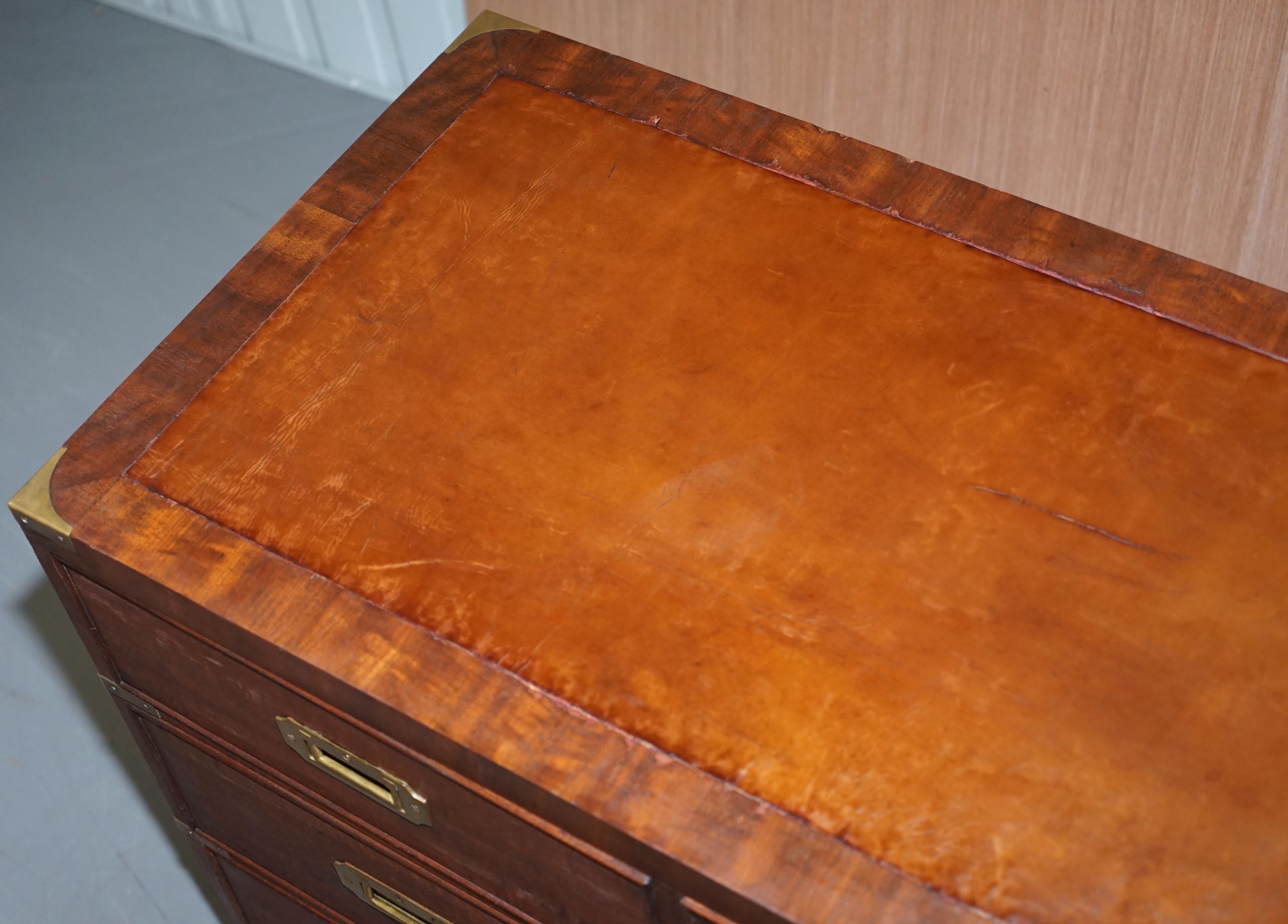 brown leather drawers