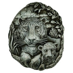 Rare Vintage Buccellati Italian Sterling Silver Lion Belt Buckle