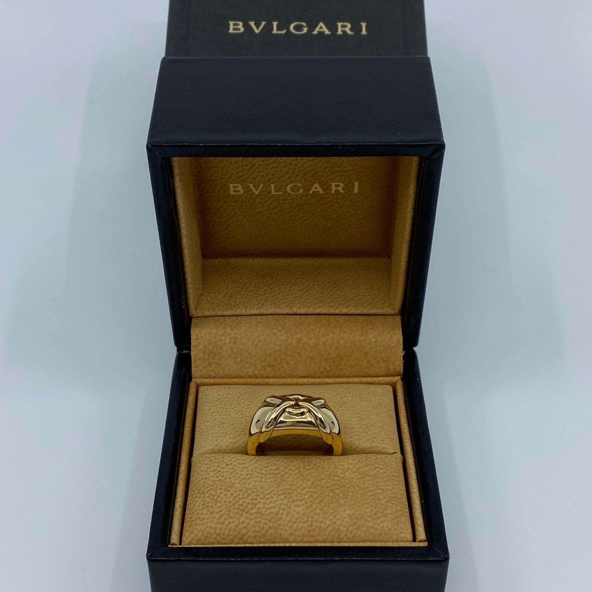 Rare Vintage Bulgari Bvlgari 18 Karat Yellow Gold Bold Designer Fashion Ring 6