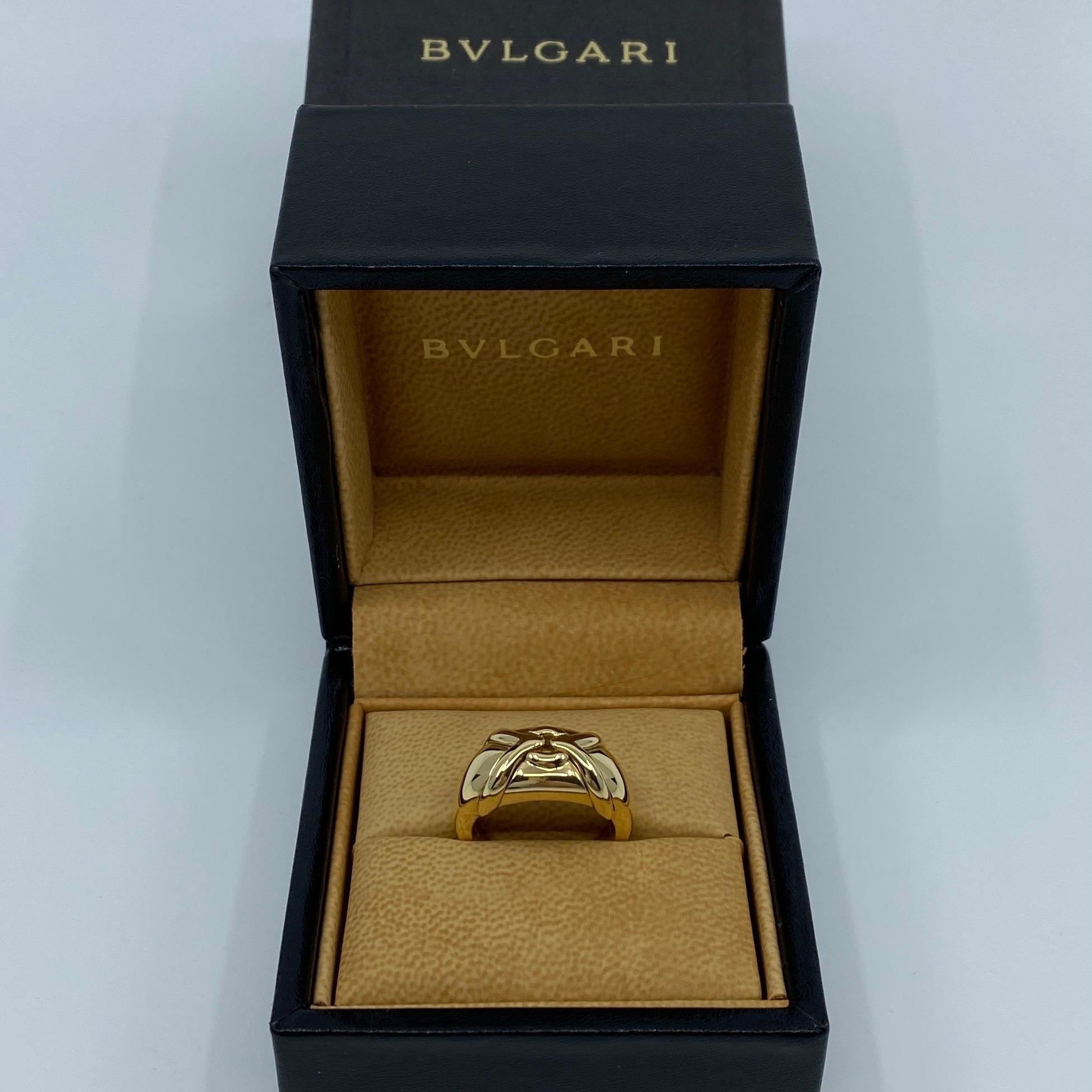 Seltener Vintage Bulgari Bvlgari 18 Karat Gelbgold Bold Designer Mode Ring 9