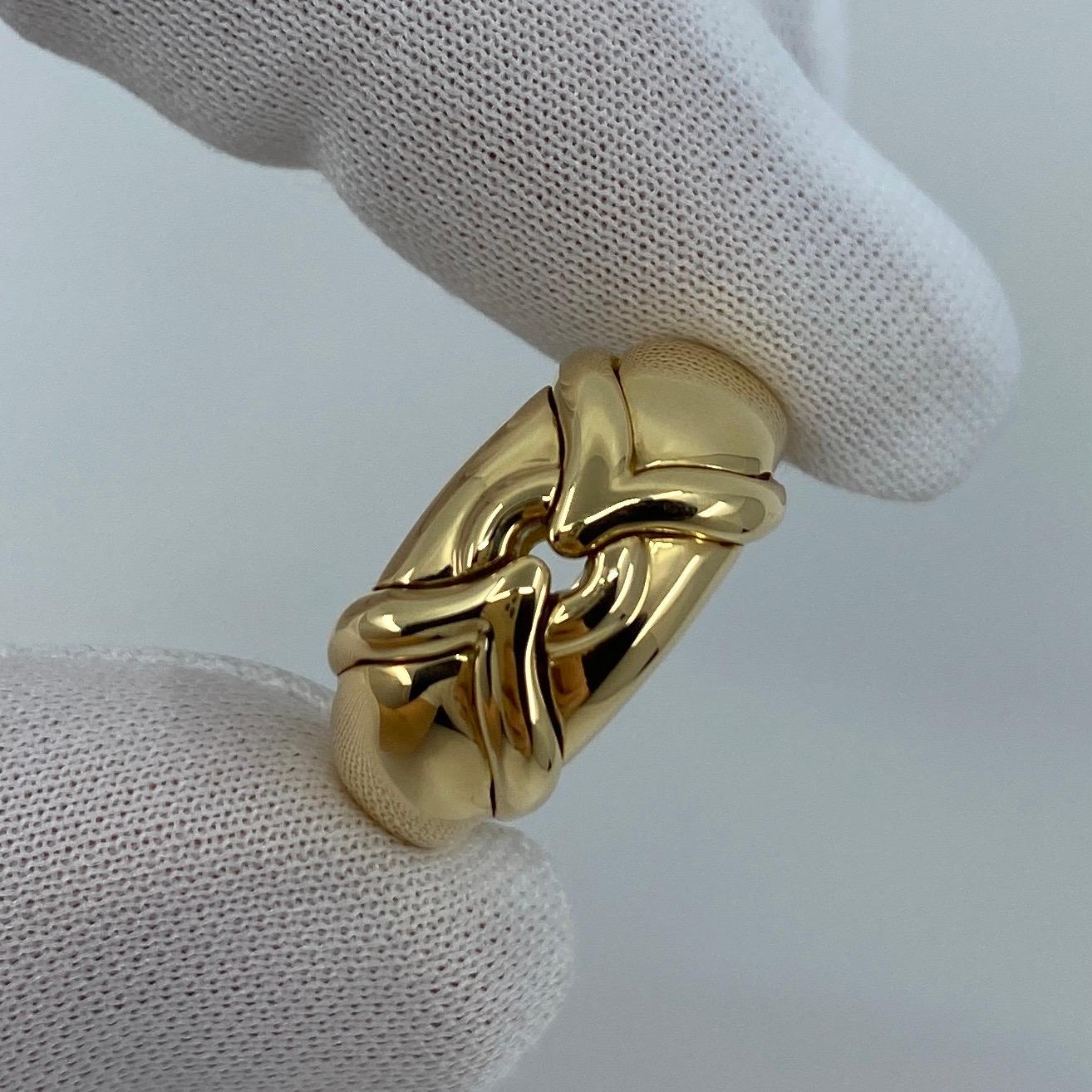 Rare Vintage Bulgari Bvlgari 18 Karat Yellow Gold Bold Designer Fashion Ring 7