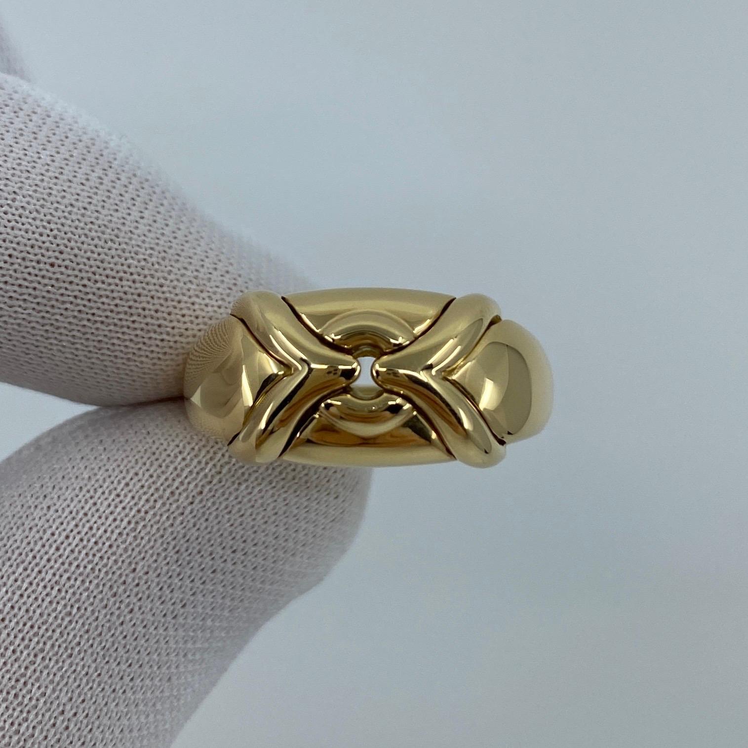 Rare Vintage Bulgari Bvlgari 18 Karat Yellow Gold Bold Designer Fashion Ring 8