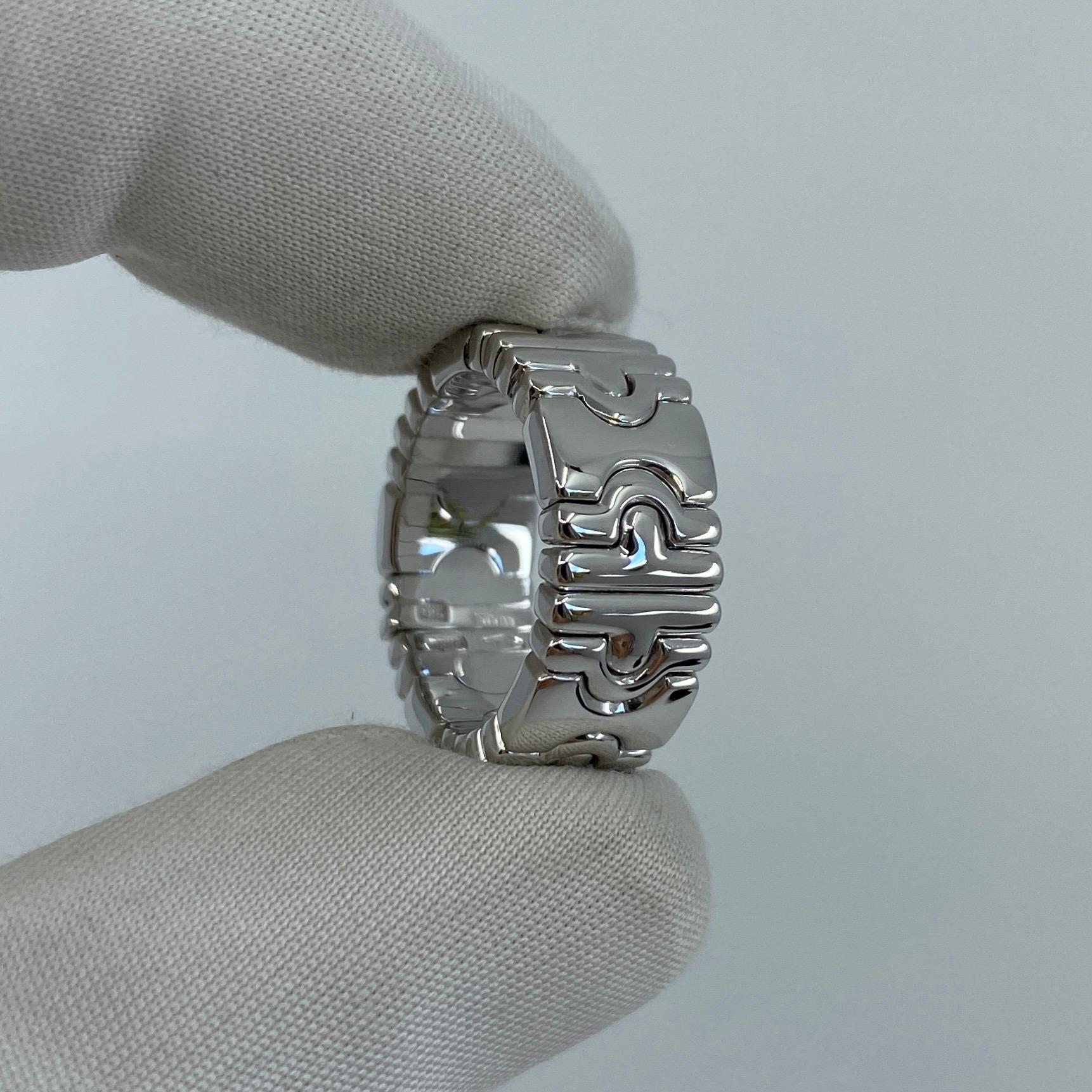 Rare Vintage Bulgari Bvlgari Parentesi 18 Karat White Gold Spring Band Ring 6