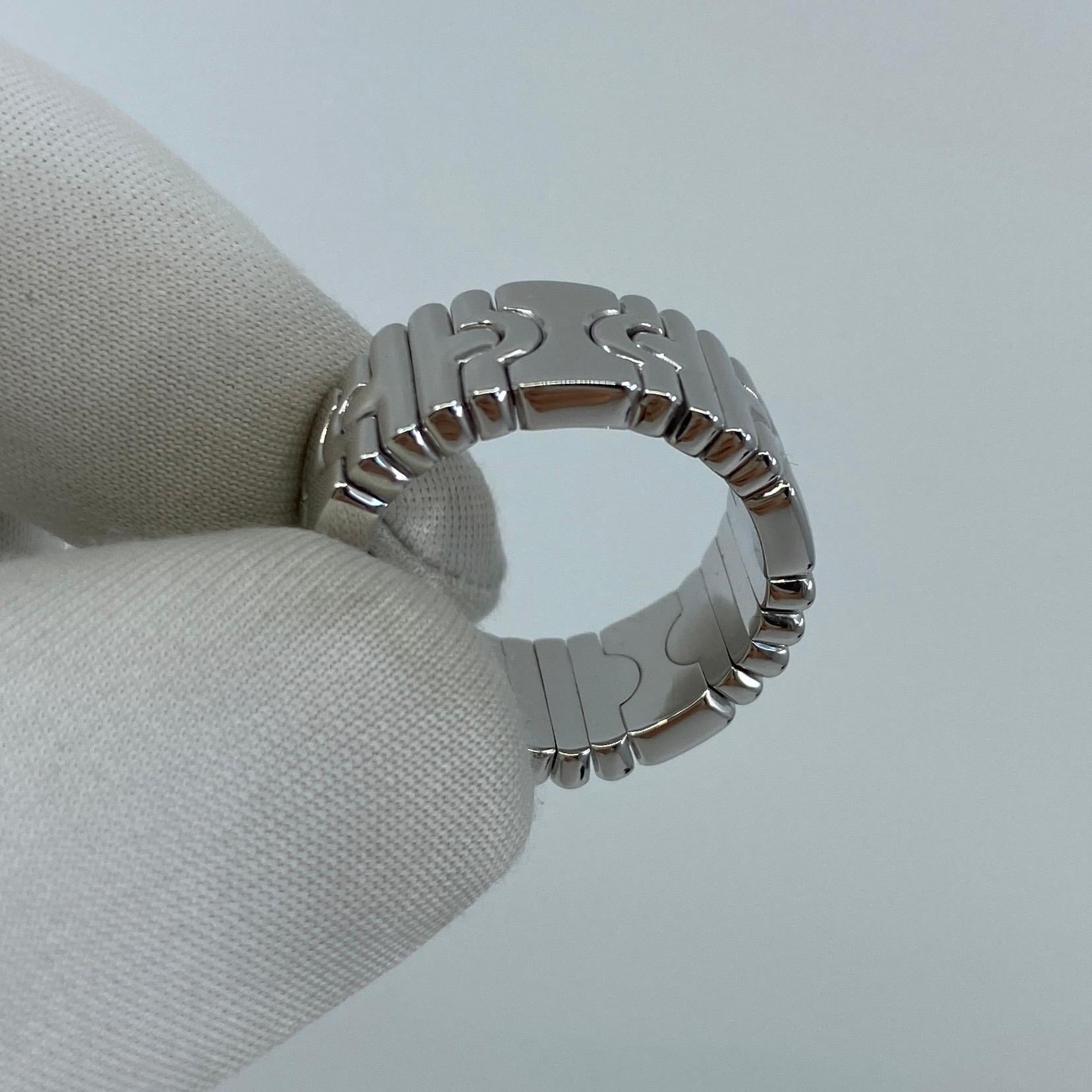 Rare Vintage Bulgari Bvlgari Parentesi 18 Karat White Gold Spring Band Ring 8