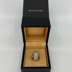 Rare Vintage Bulgari Bvlgari Parentesi 18 Karat White Gold Spring Band Ring