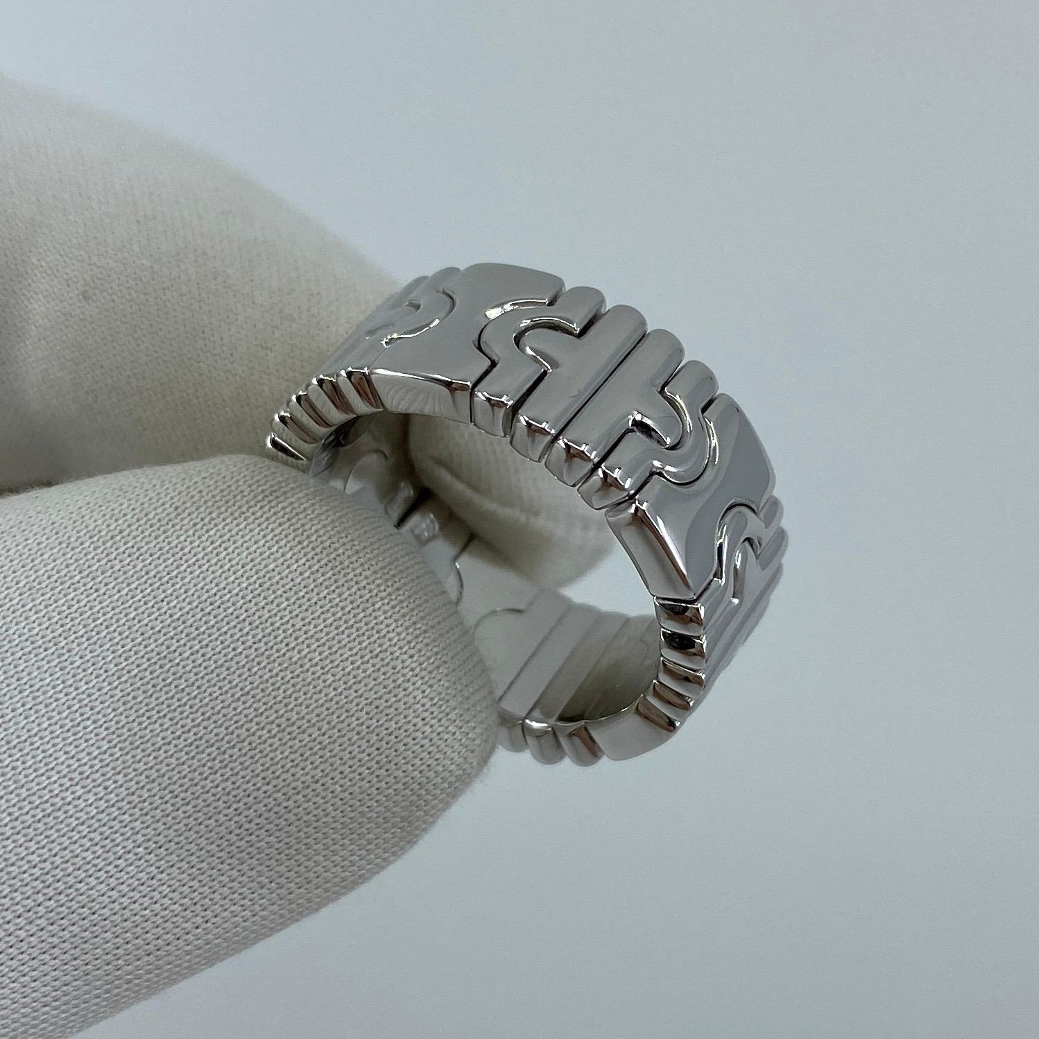Rare Vintage Bulgari Bvlgari Parentesi 18 Karat White Gold Spring Band Ring 3