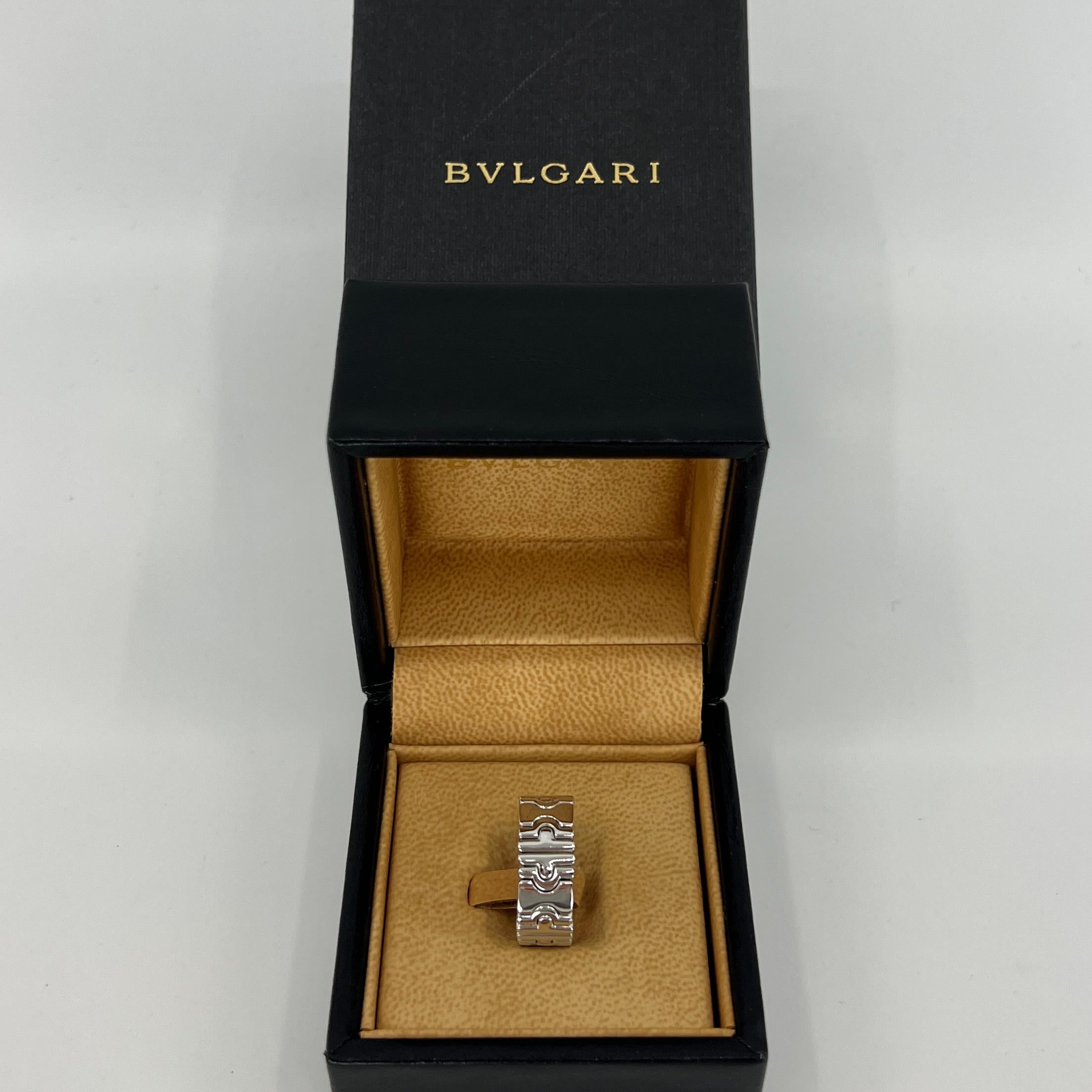 Rare Vintage Bulgari Bvlgari Parentesi 18 Karat White Gold Spring Band Ring 5