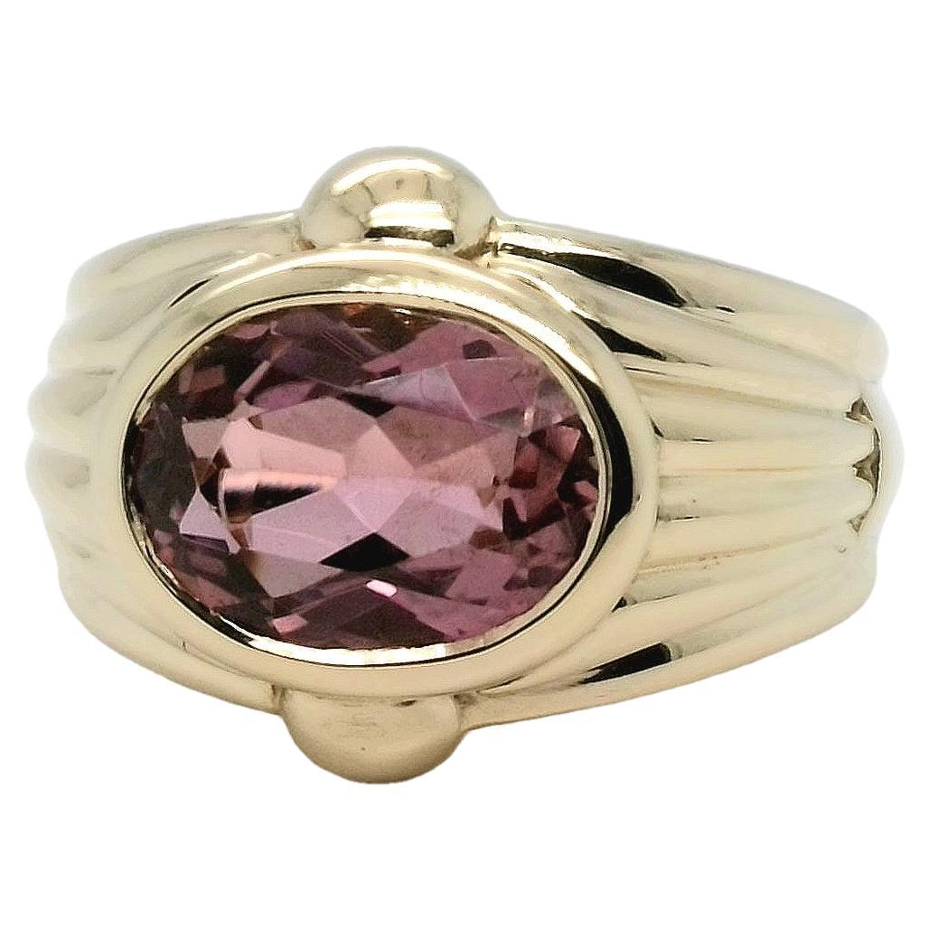 Rare Vintage Bulgari pink Tourmaline ring Circa 1980s For Sale
