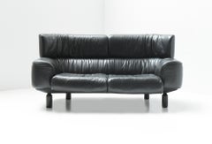 Rare Vintage Bull Sofa in Grey Leather by Gianfranco Frattini for Cassina 1987