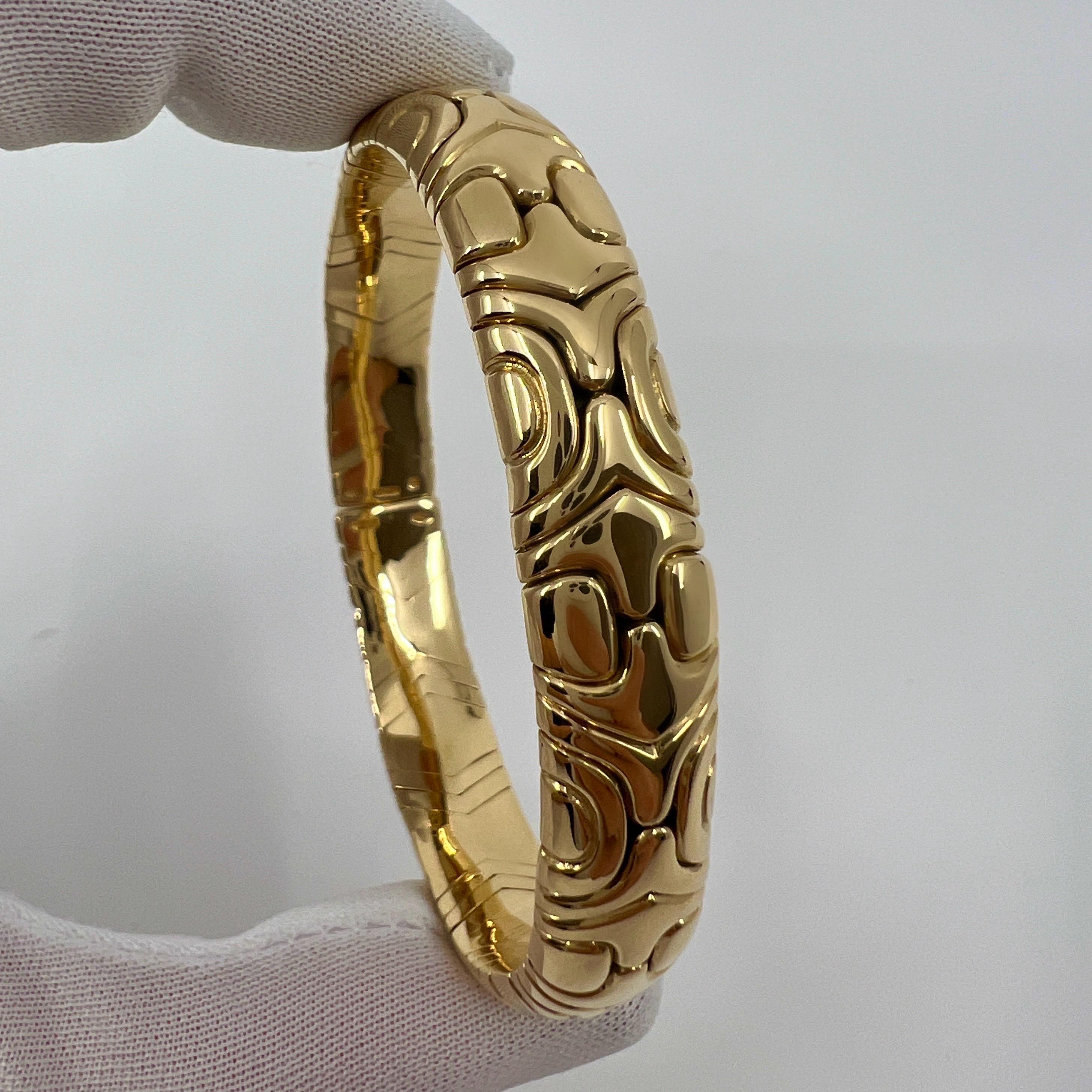Rare Vintage Bvlgari Alveare Parentesi Manschette Armreif Armband 18k Gelbgold 9