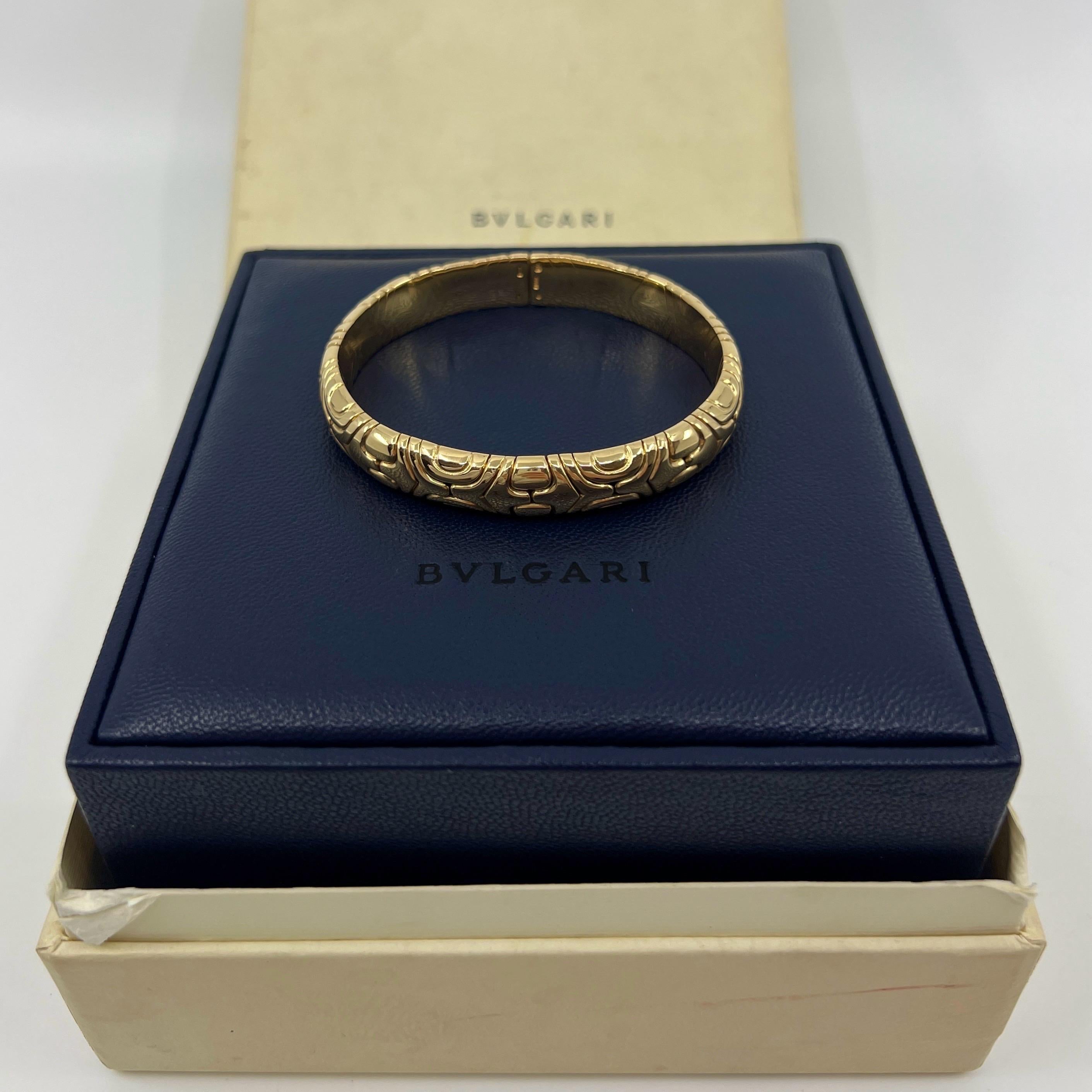 Rare Vintage Bvlgari Alveare Parentesi Manschette Armreif Armband 18k Gelbgold im Zustand „Hervorragend“ in Birmingham, GB
