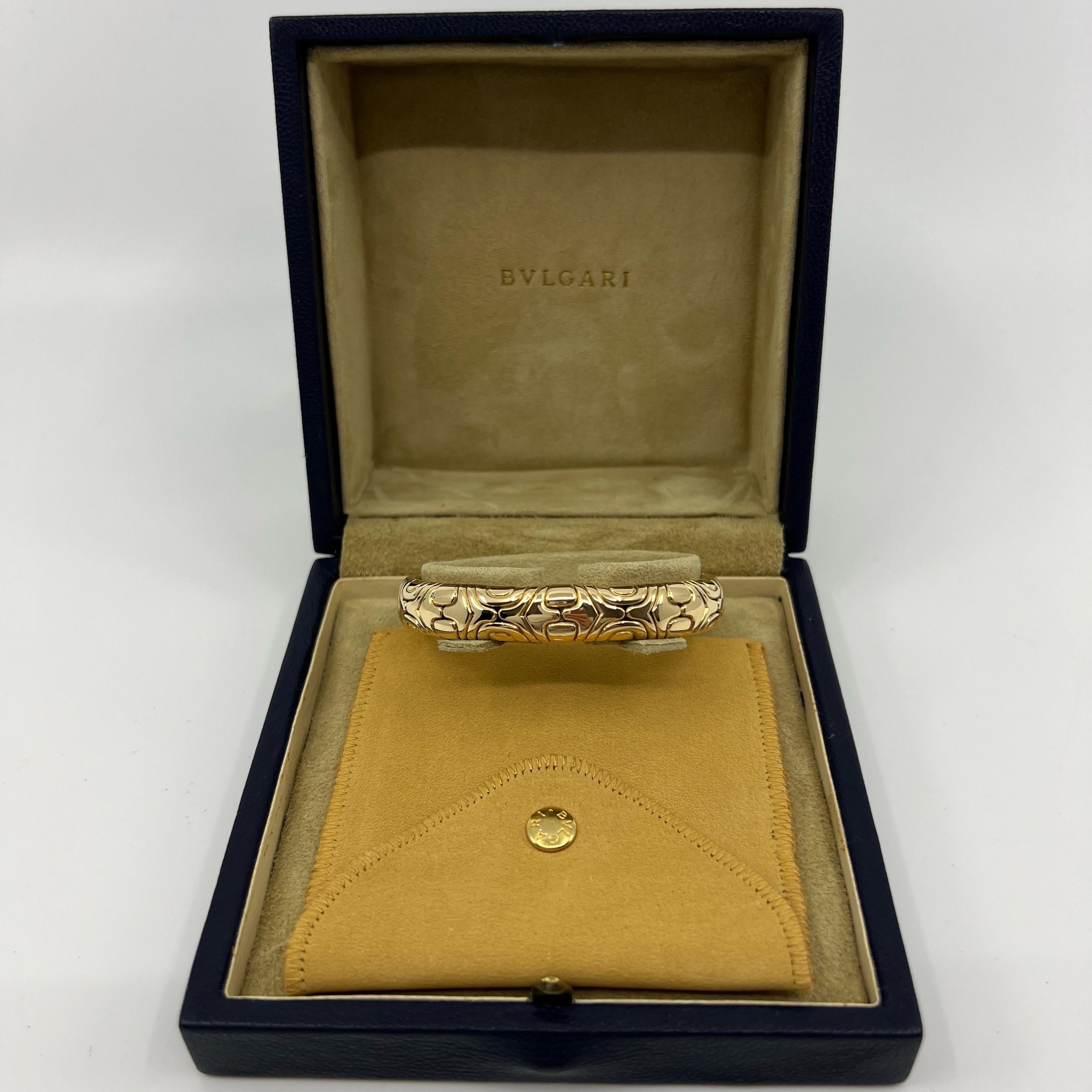Rare Vintage Bvlgari Alveare Parentesi Manschette Armreif Armband 18k Gelbgold für Damen oder Herren