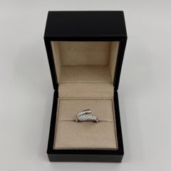 Rare Vintage Bvlgari Astrea Pavé Diamond 18k White Gold Bypass Ring