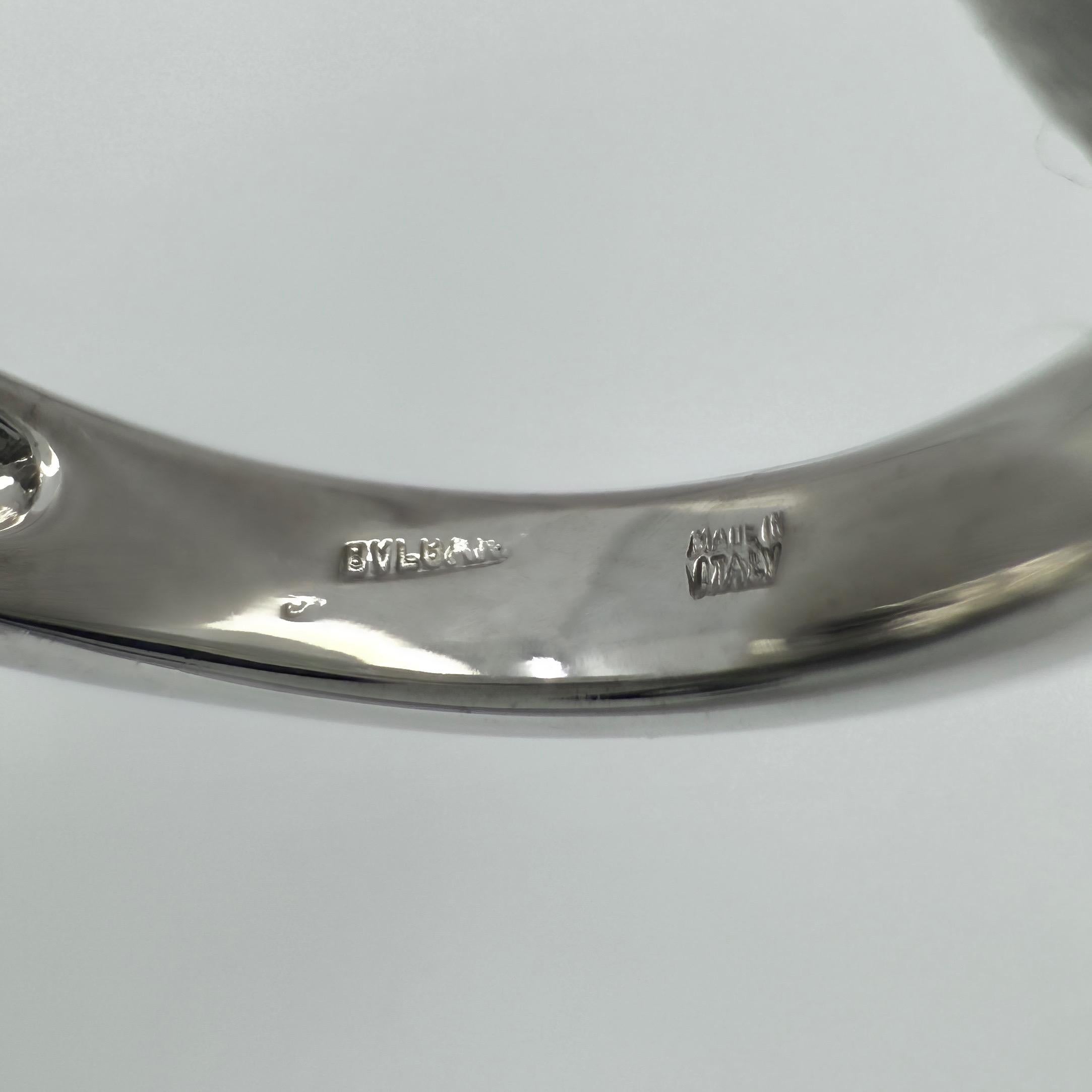 Rare Vintage Bvlgari Astrea Pavé Diamond 18k White Gold Bypass Ring For Sale 2