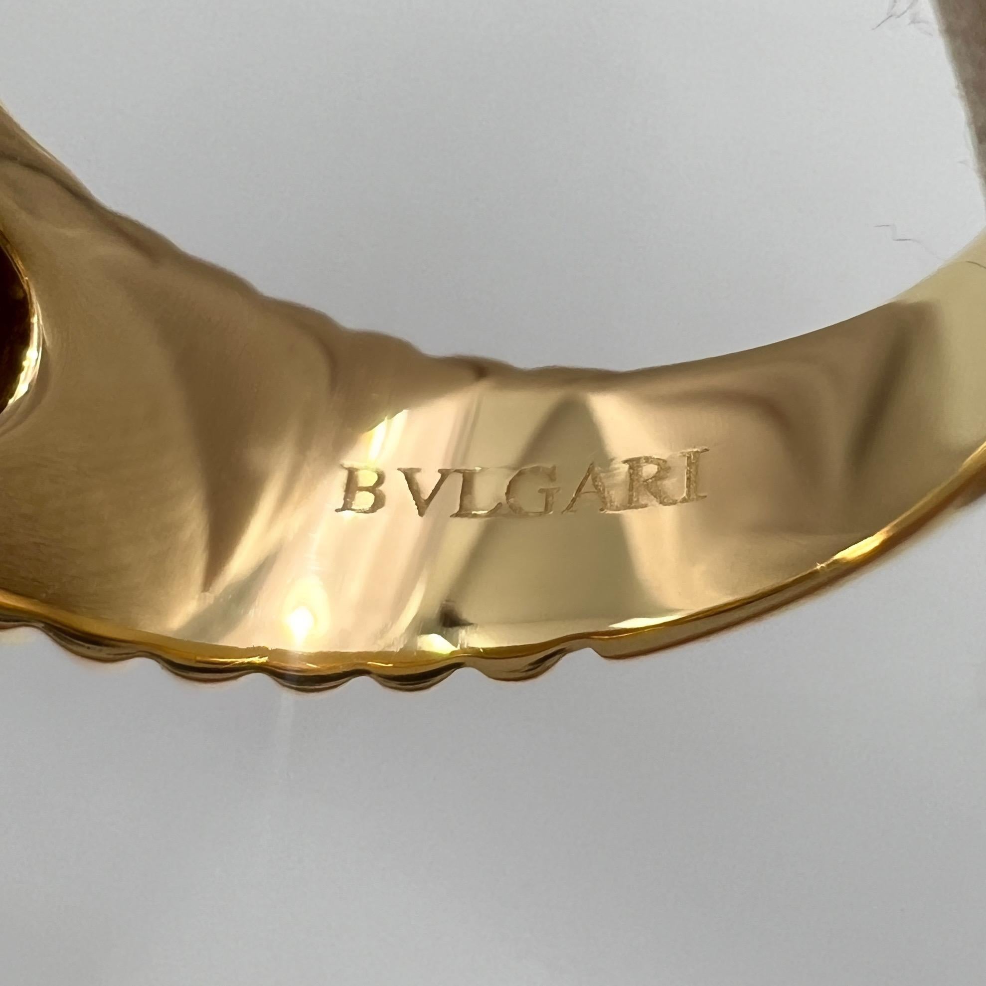 Rare Vintage Bvlgari Citrine Fancy Rose Cushion Cut 18k Yellow Gold Doppio Ring 2
