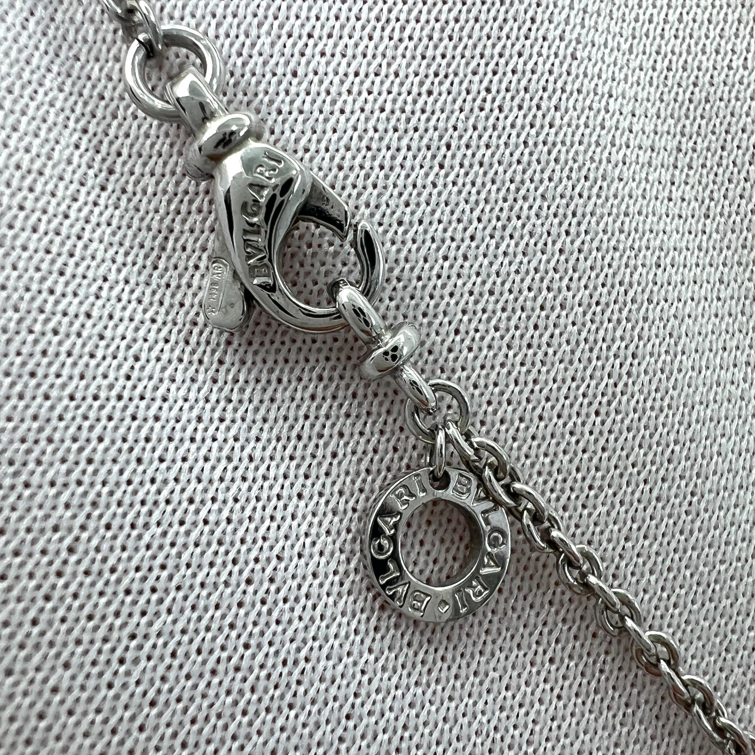 Rare Vintage Bvlgari Diamond Cross 18 Karat White Gold Pendant Necklace 5