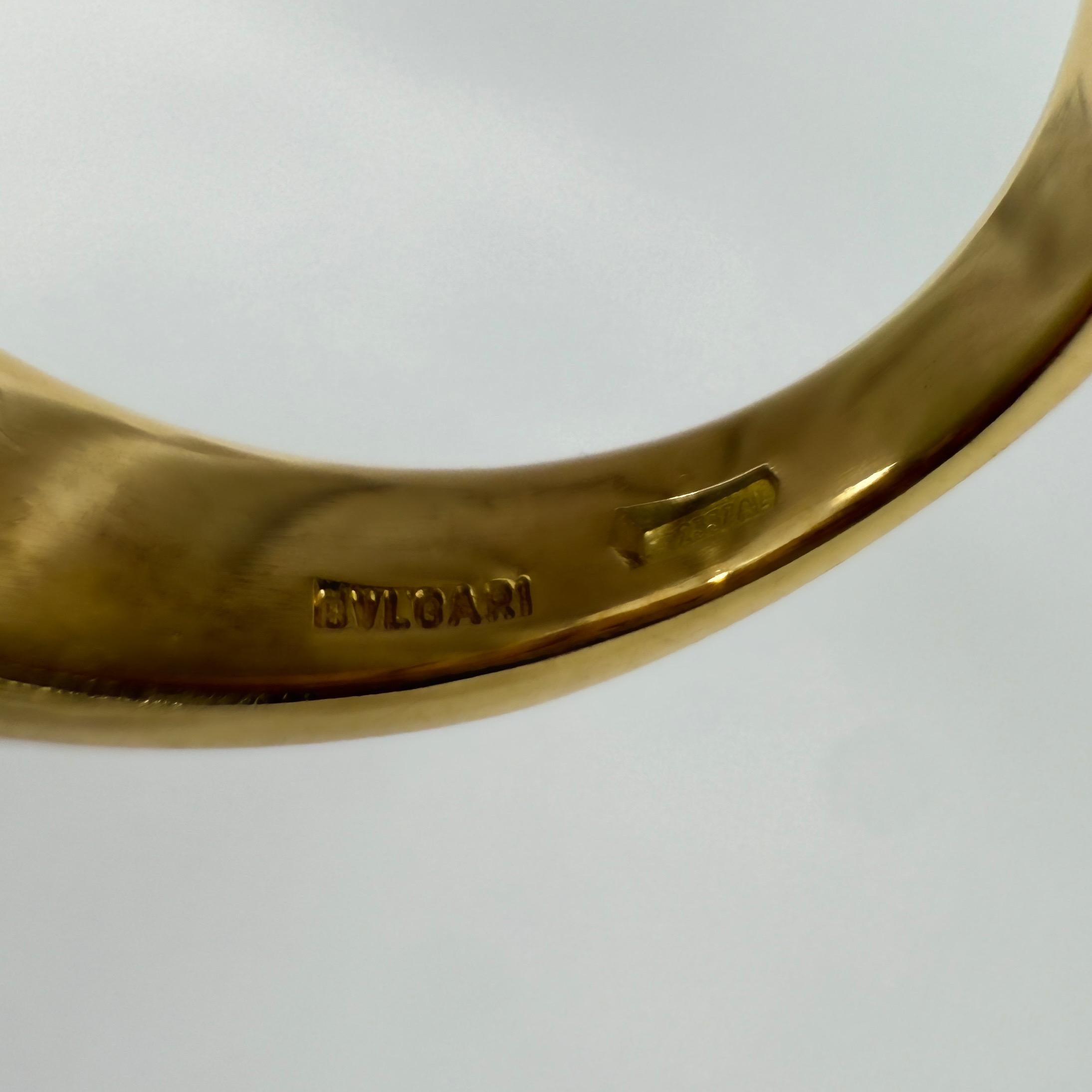Raro anello vintage Bvlgari Passo Doppio 9mm con perla bianca e oro giallo 18k EU49 in vendita 2