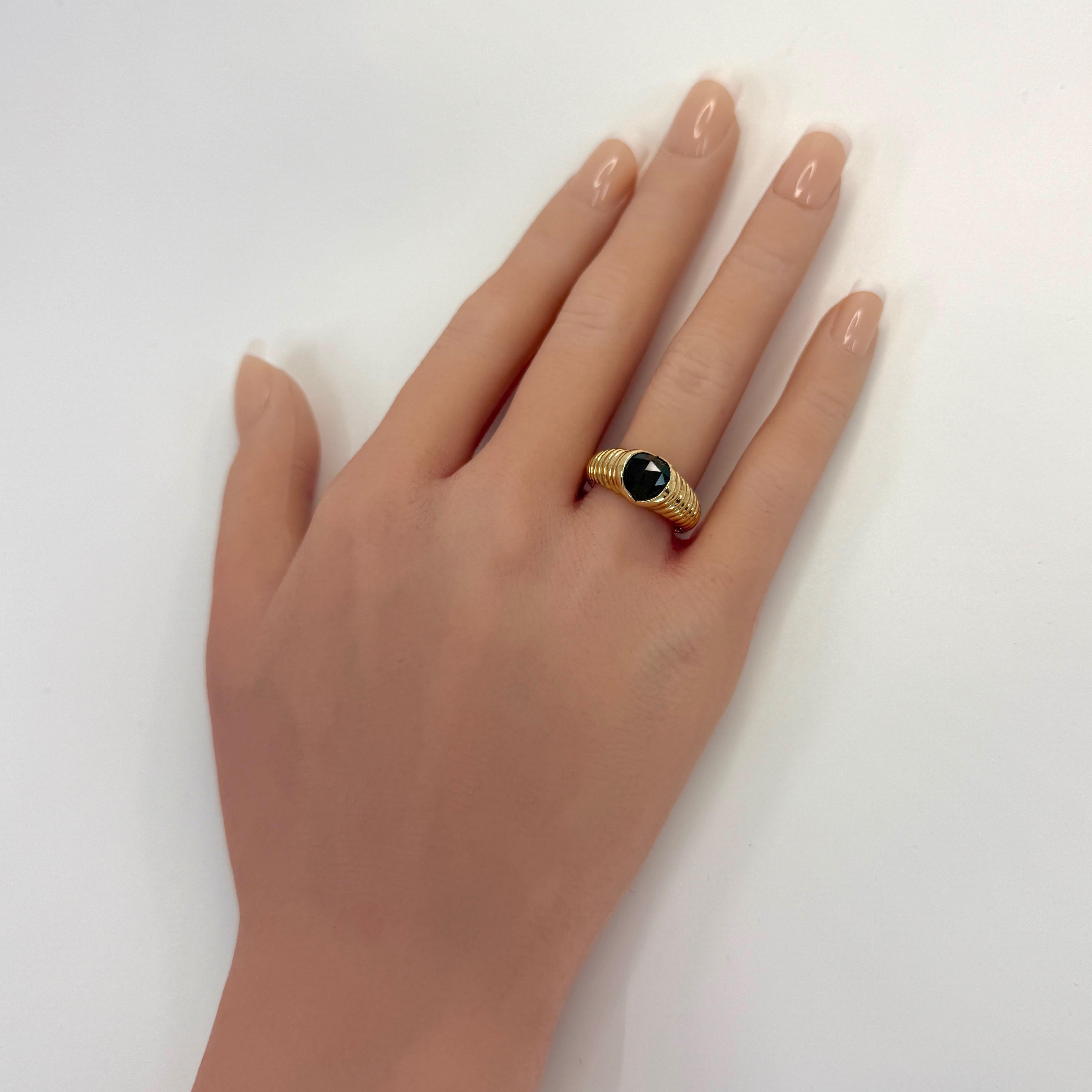 Rare Vintage Bvlgari Tourmaline Fancy Rose Cushion 18k Yellow Gold Doppio Ring 3