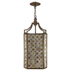 Rare Vintage Capiz Shell Mosaic Curry & Company Lantern