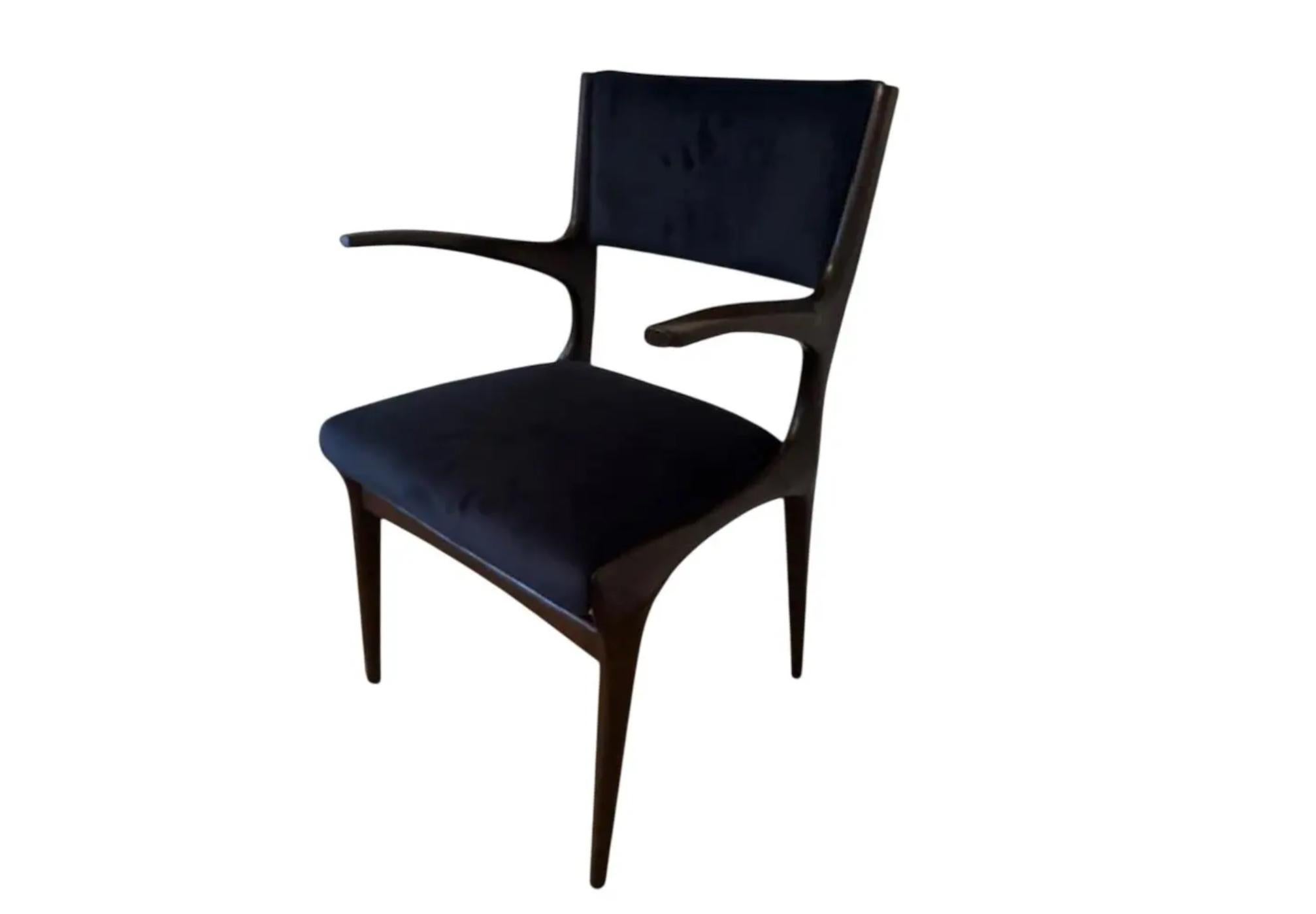 Rara poltrona da pranzo vintage Carlo Di Carli - 1 di 2 disponibili.