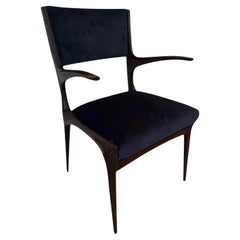 Rara poltrona da pranzo d'epoca Carlo Di Carli - 1 di 2