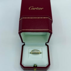 Rare Vintage Cartier 1.36ct Baguette Pavé Diamond 18k Yellow Gold Band Dome Ring