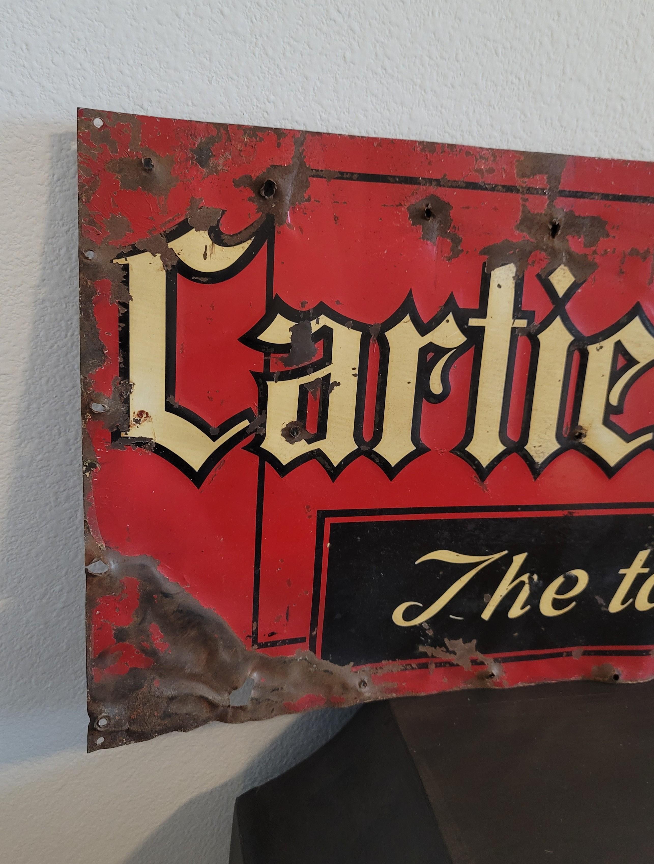 Rare Vintage Cartier Advertising Sign In Distressed Condition In Forney, TX
