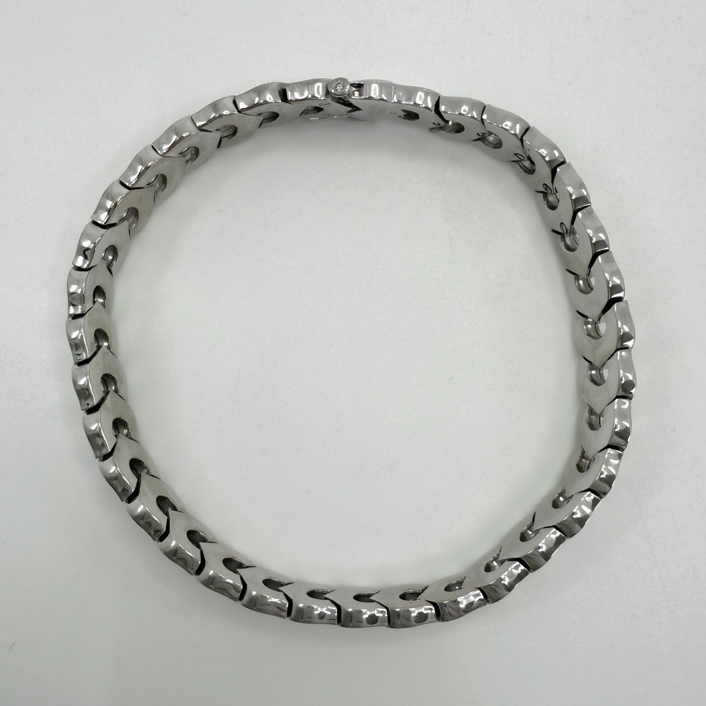 Cartier C De Cartier Bracelet vintage rare à maillons en or blanc 18 carats avec boîte et maillons en vente 1
