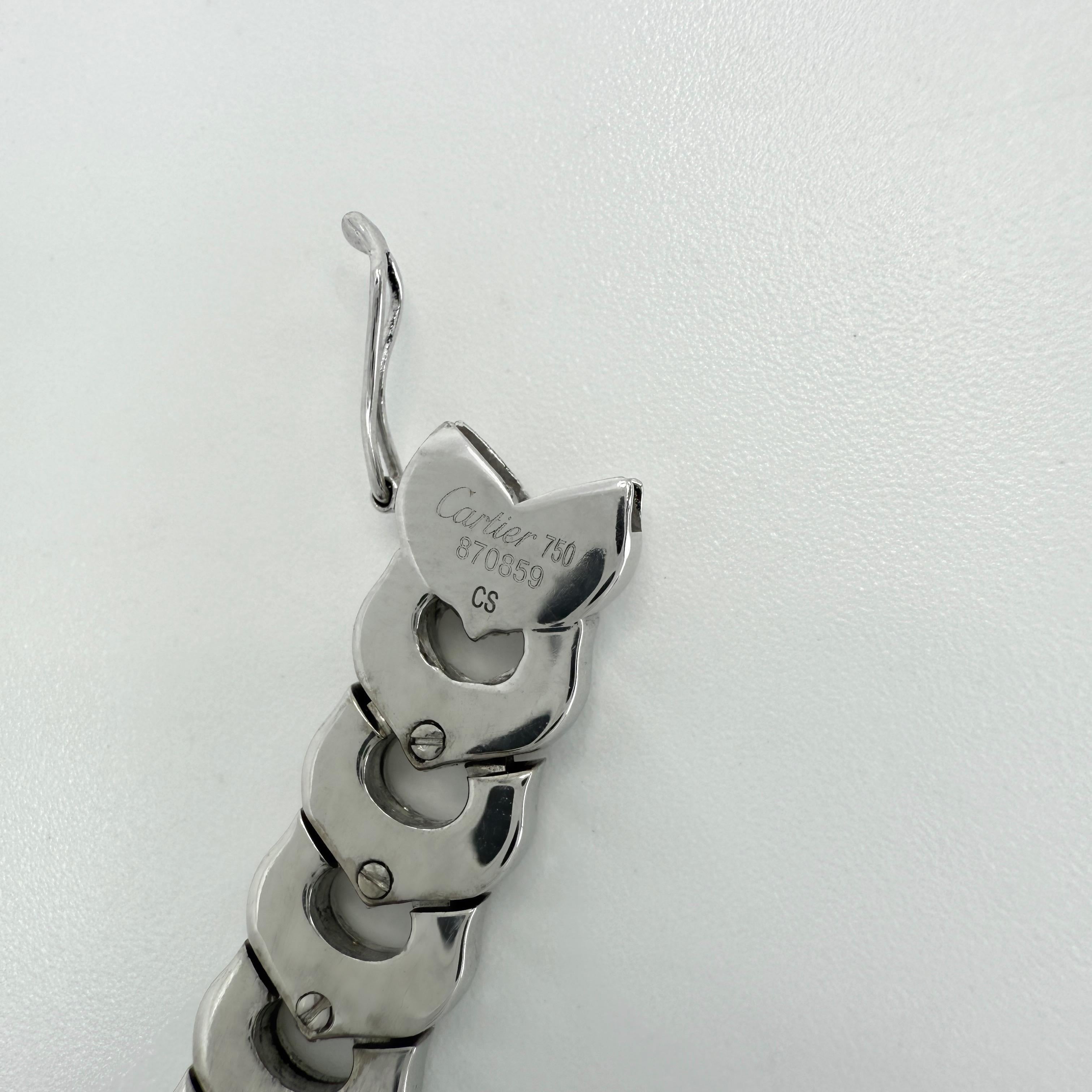 Cartier C De Cartier Bracelet vintage rare à maillons en or blanc 18 carats avec boîte et maillons en vente 2