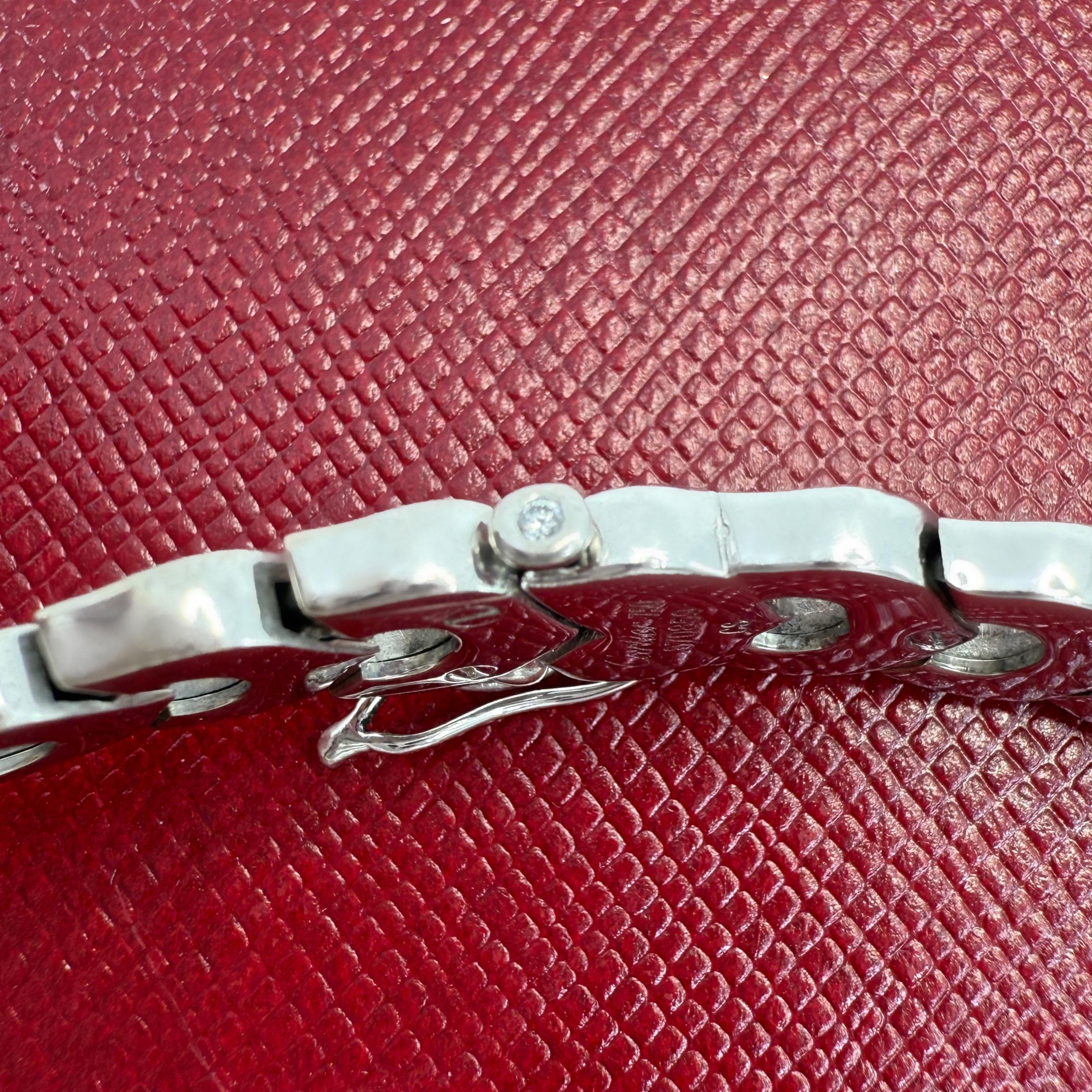 Cartier C De Cartier Bracelet vintage rare à maillons en or blanc 18 carats avec boîte et maillons en vente 3