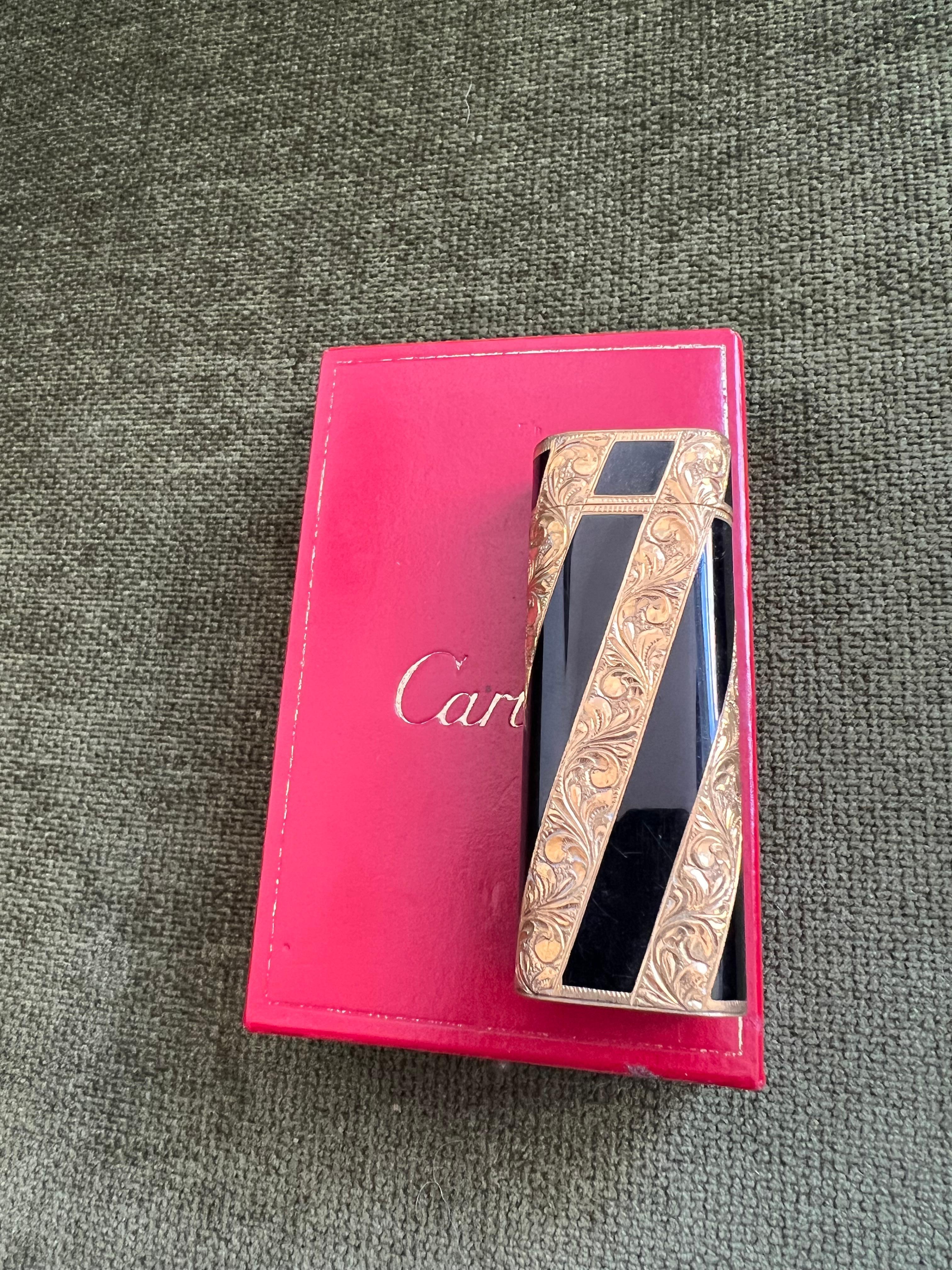 Seltene Vintage Cartier circa 1980 18k Gold und Lack 