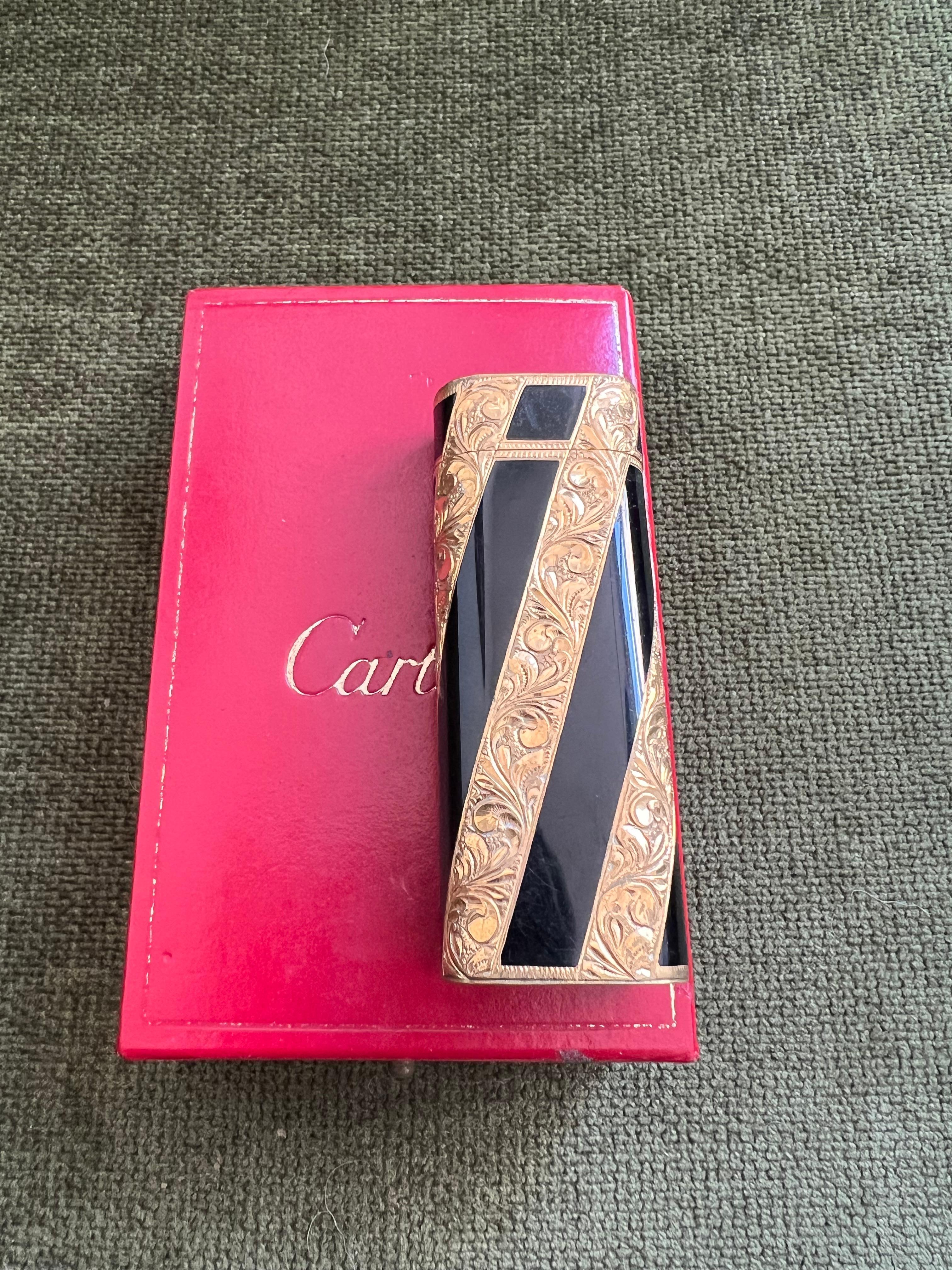 Seltene Vintage Cartier circa 1980 18k Gold und Lack 