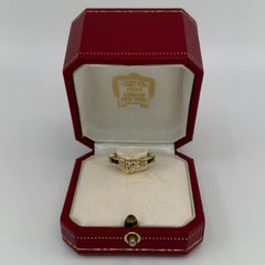 Rare Vintage Cartier Contessa Sapphire & Diamond 18k Yellow Gold Band Ring