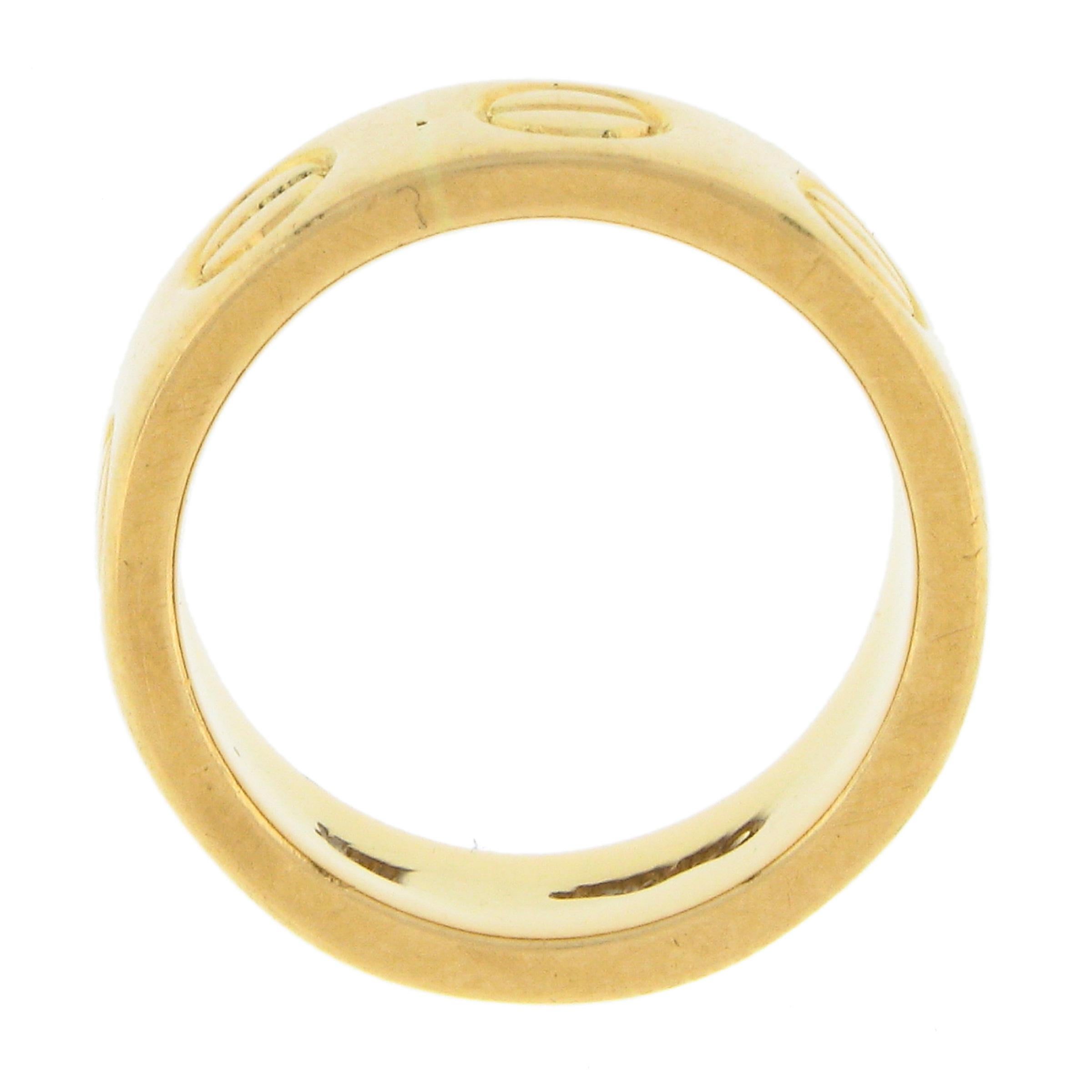 Rare Vintage Cartier Love 18k Yellow Gold 7mm Wide Stack Wedding Band Ring Sz 5 In Good Condition In Montclair, NJ